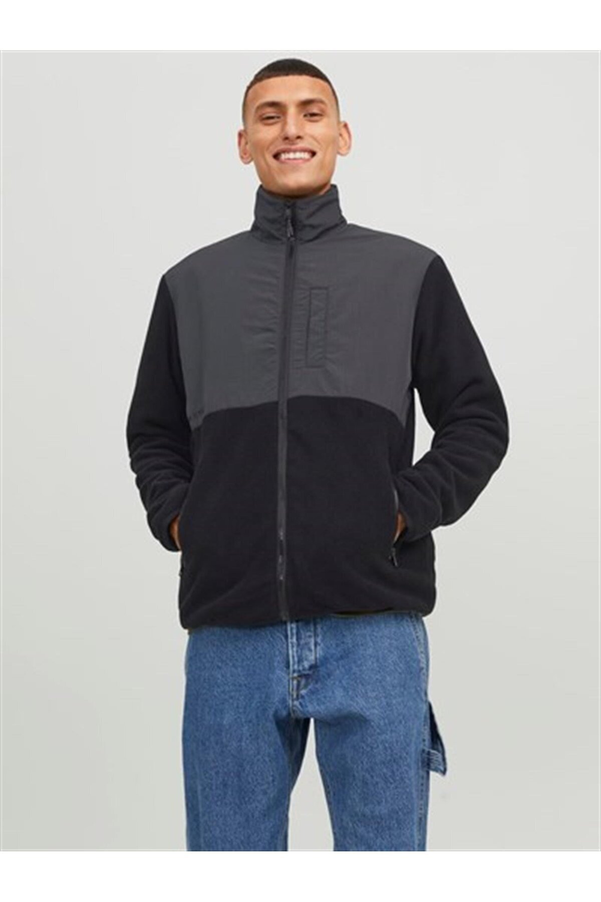 جک اند جونز پشم گوسفند مردانه مشکی زیپ دار Jack & Jones 12235864