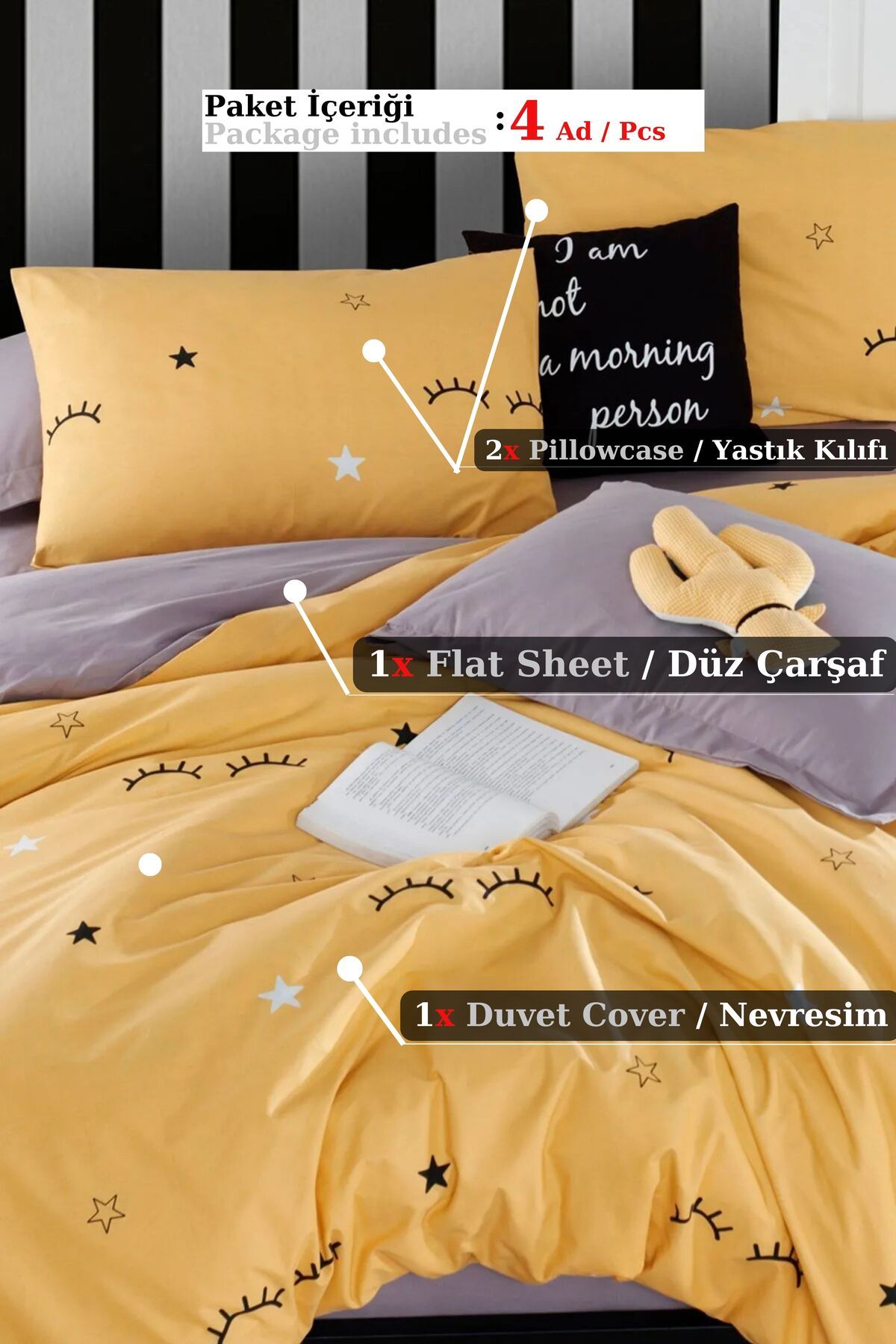 Eponj Home-Yellow Double Easy-iron Duvet Cover Set 3