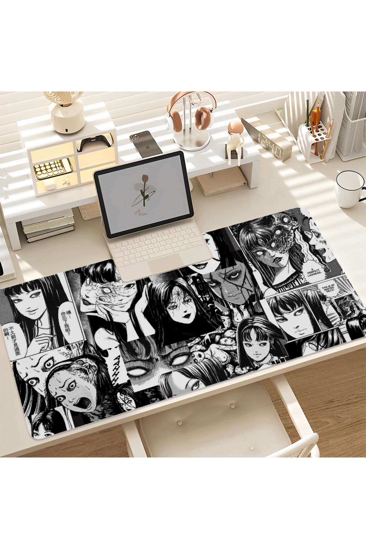 Choice-Junji Ito Mousepad Anti-Slip Thickened Mouse Pad Oversized Gaming Keyboard Notebook Table Mat for... 2