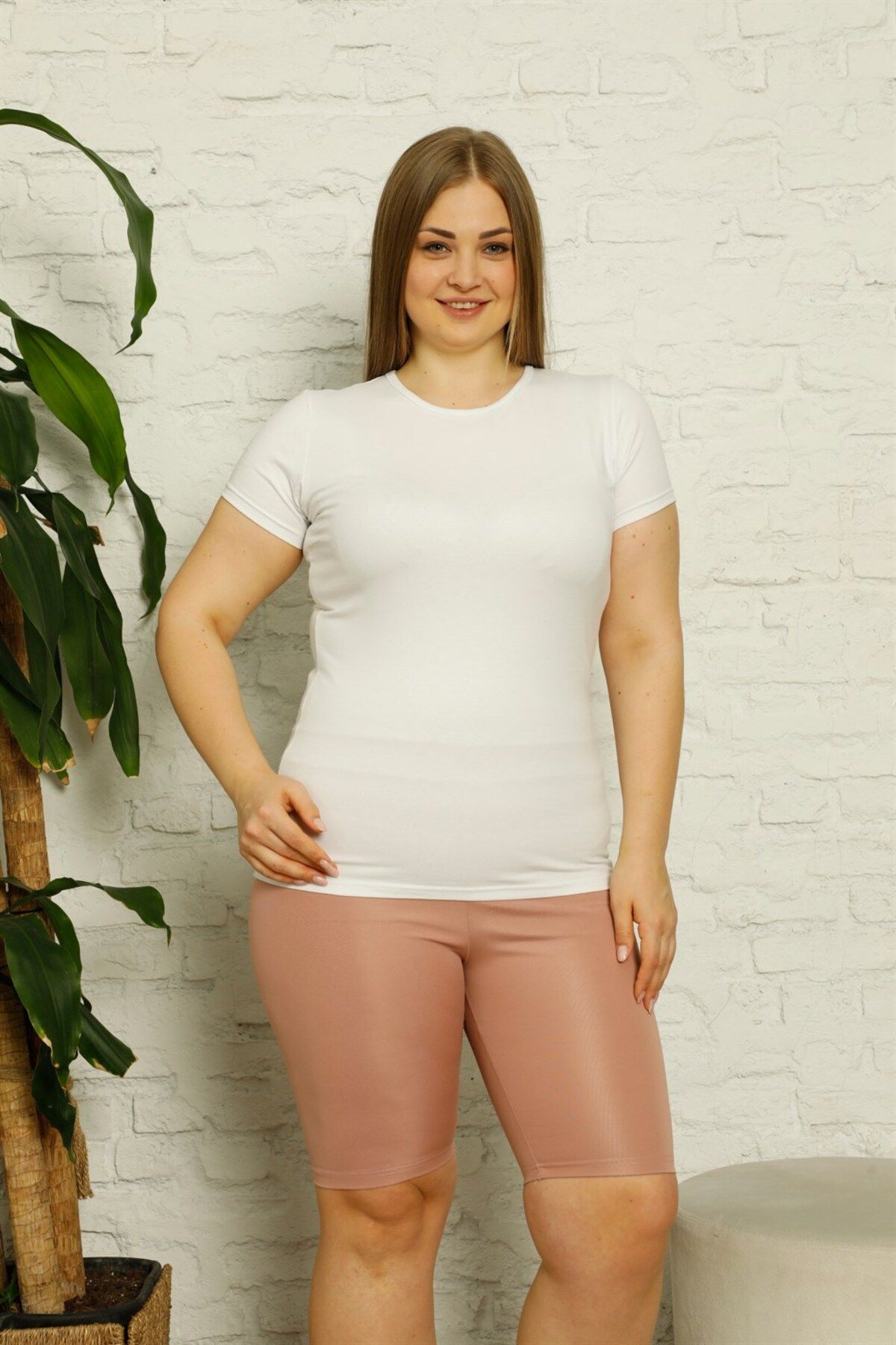 COXO Fashion`S Moda Çizgi Combed Cotton Plus Size Above Knee Tights 5890