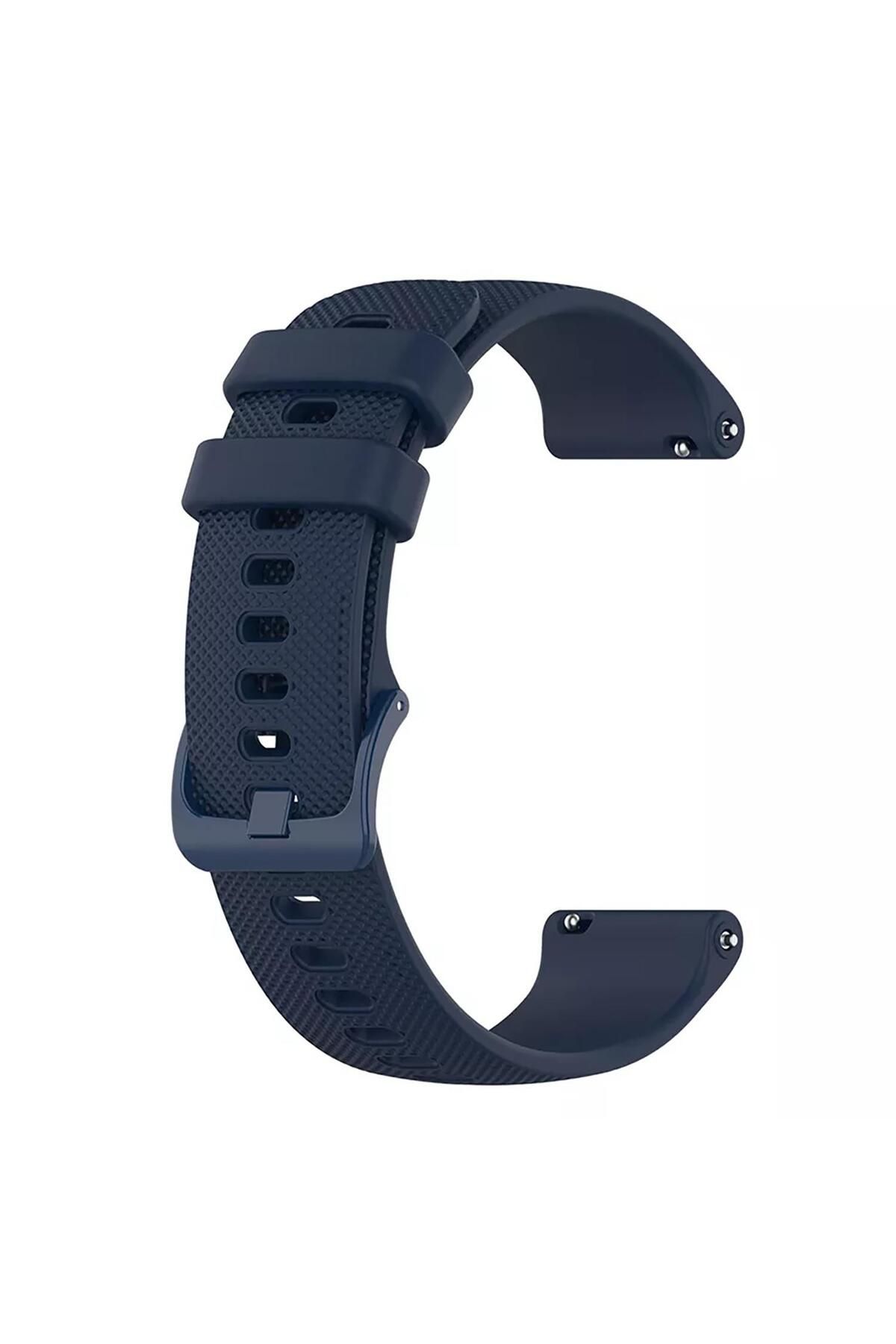 Microsonic Huawei Watch 5 42mm Kordon, Silicone Sport Band Lacivert