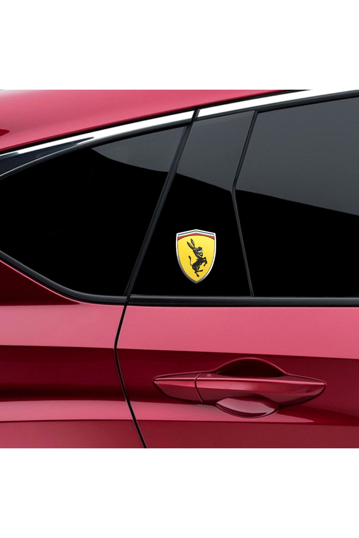 Choice-3D Aluminum Creative Funny Ferrari Donkey Emblem Badge Car Trunk Side Body Sticker For Ford Musta... 7