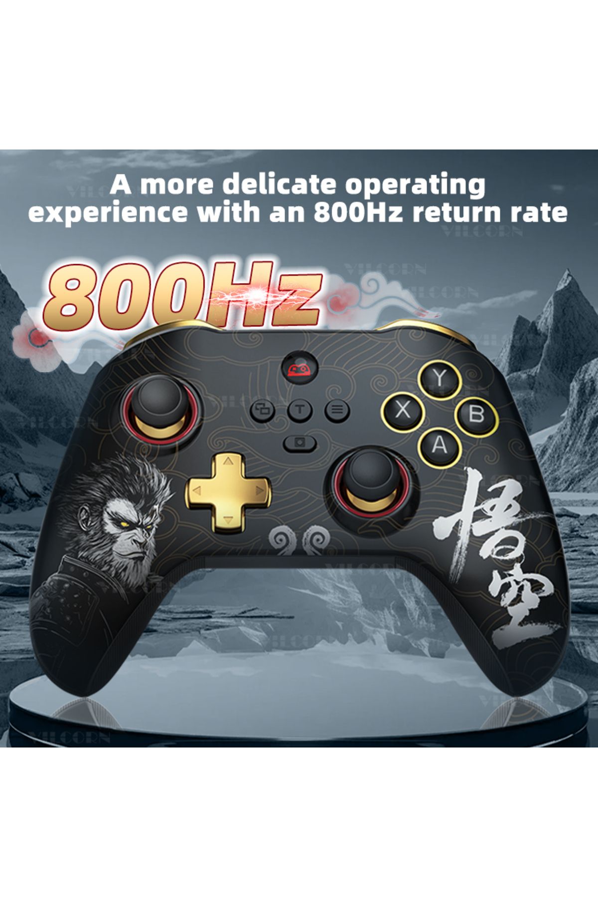 VILCORN-Z03DP Black Myth Wukong Gamepad 800Hz Wireless Dual Vibration Gaming Controller 6-Axis for Switch... 5