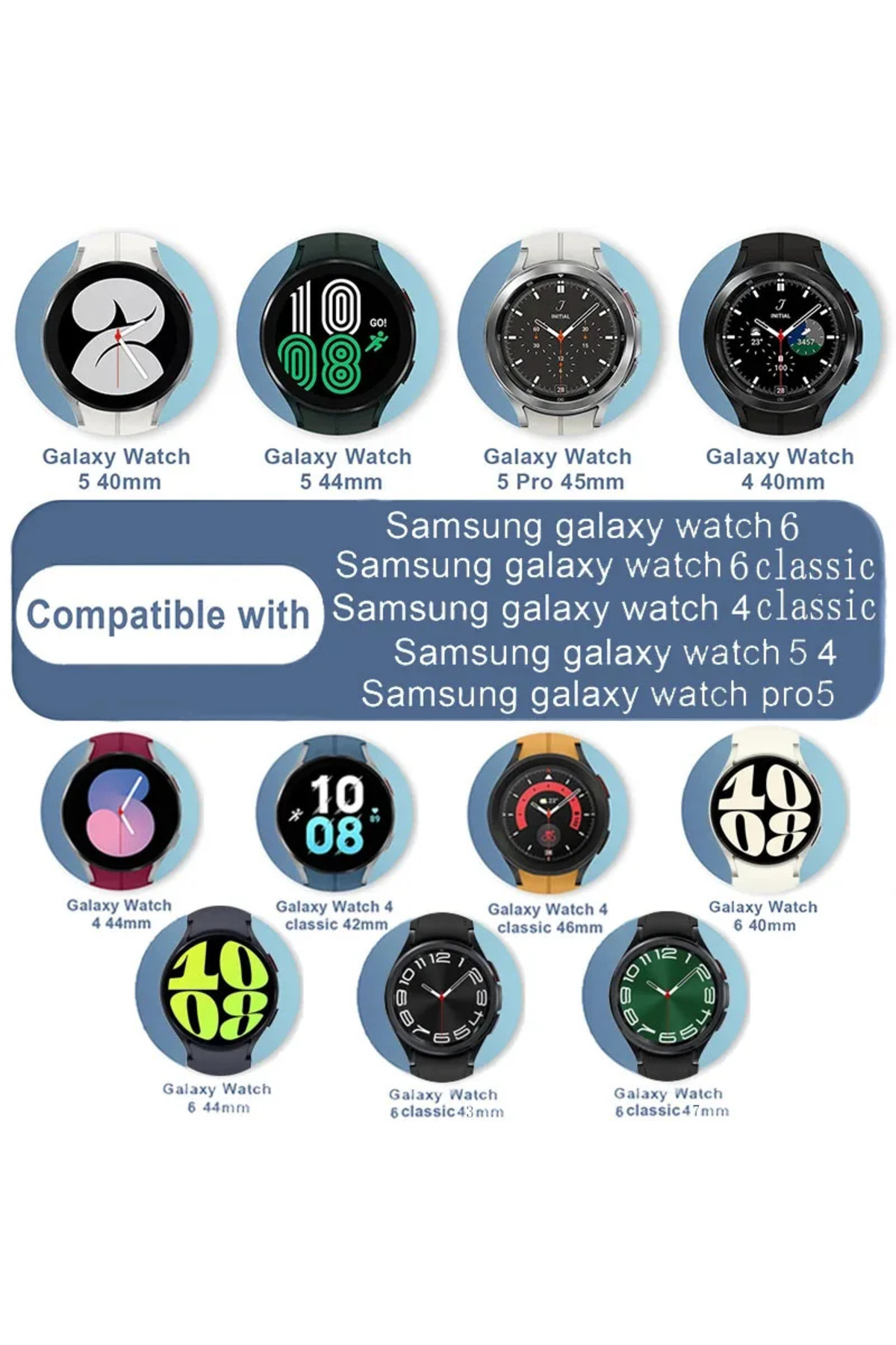 Choice Silicone band for samsung galaxy watch 6 4 classic 5 Pro 44mm