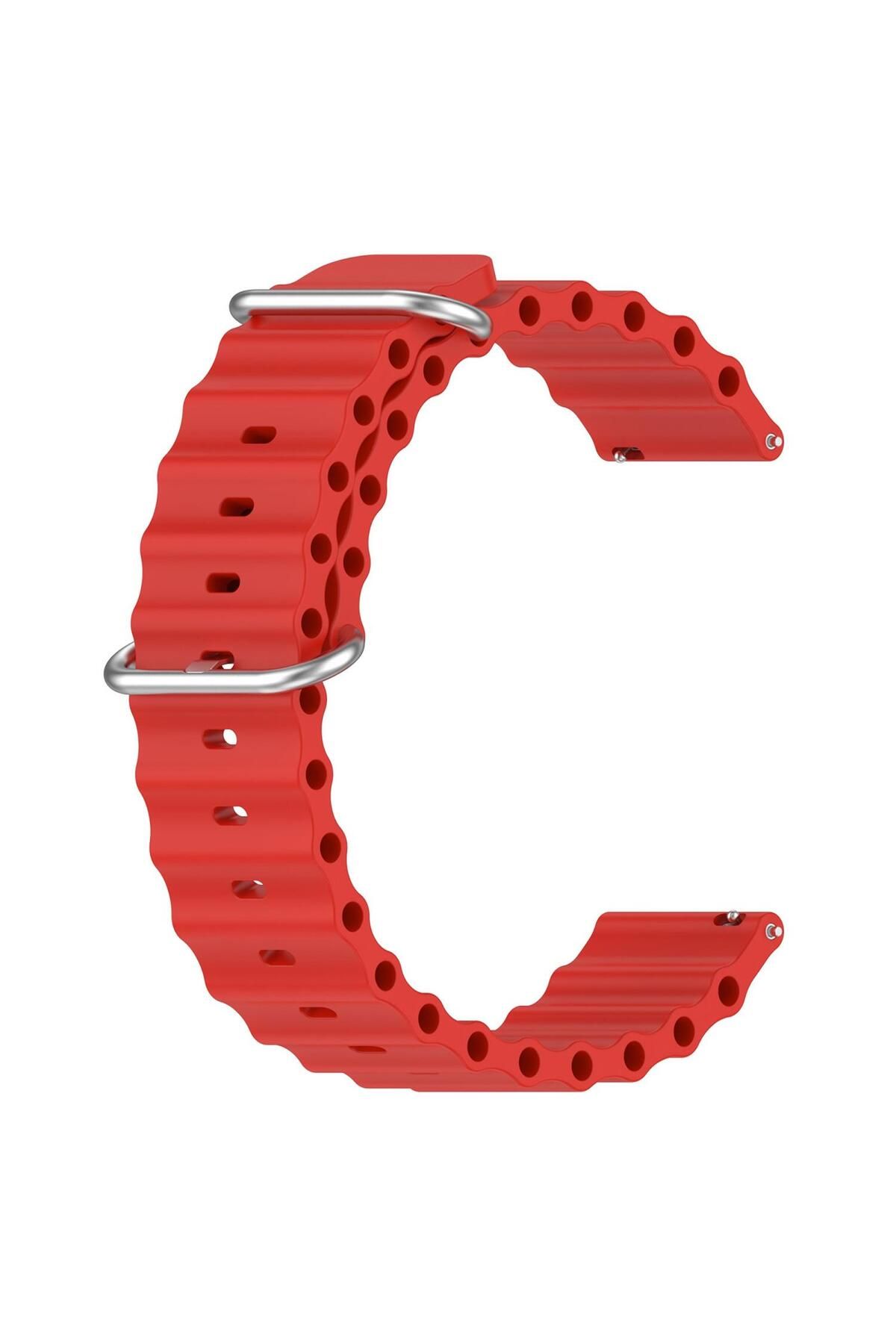 Microsonic Huawei Watch 5 46mm Kordon Ocean Band Kırmızı