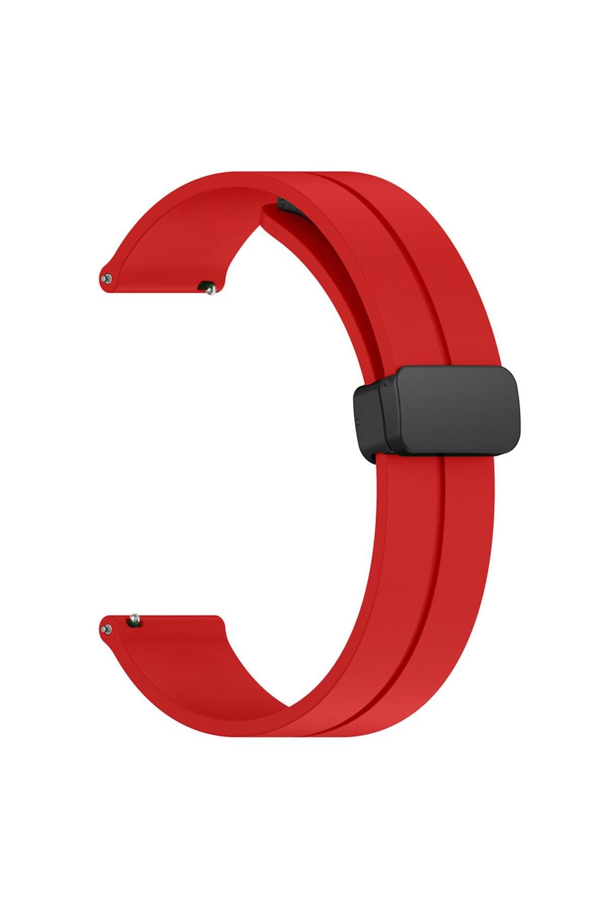 Microsonic Huawei Watch 5 46mm Kordon Ribbon Line Kırmızı
