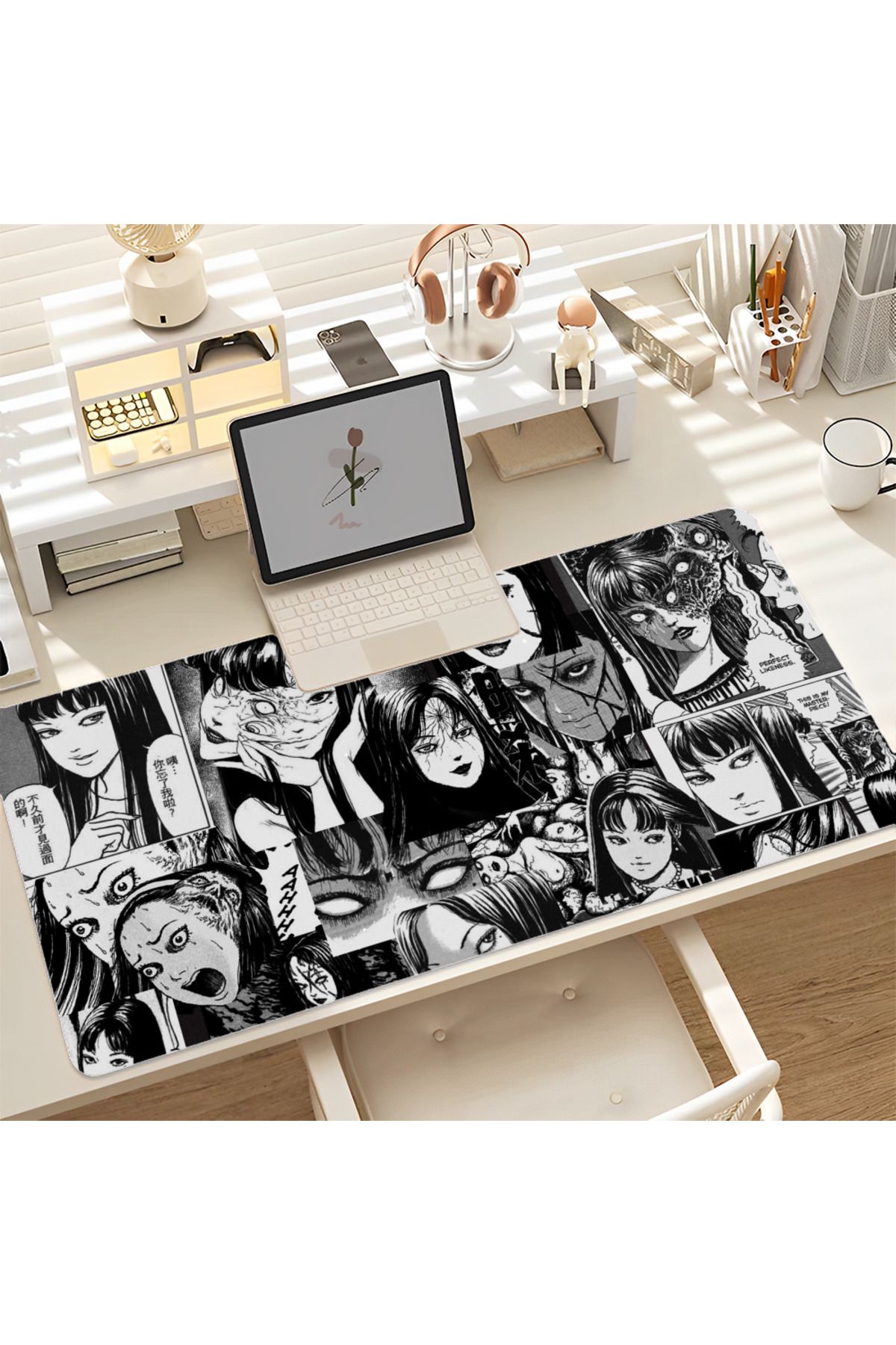 Choice-Junji Ito Mousepad Anti-Slip Thickened Mouse Pad Oversized Gaming Keyboard Notebook Table Mat for... 3