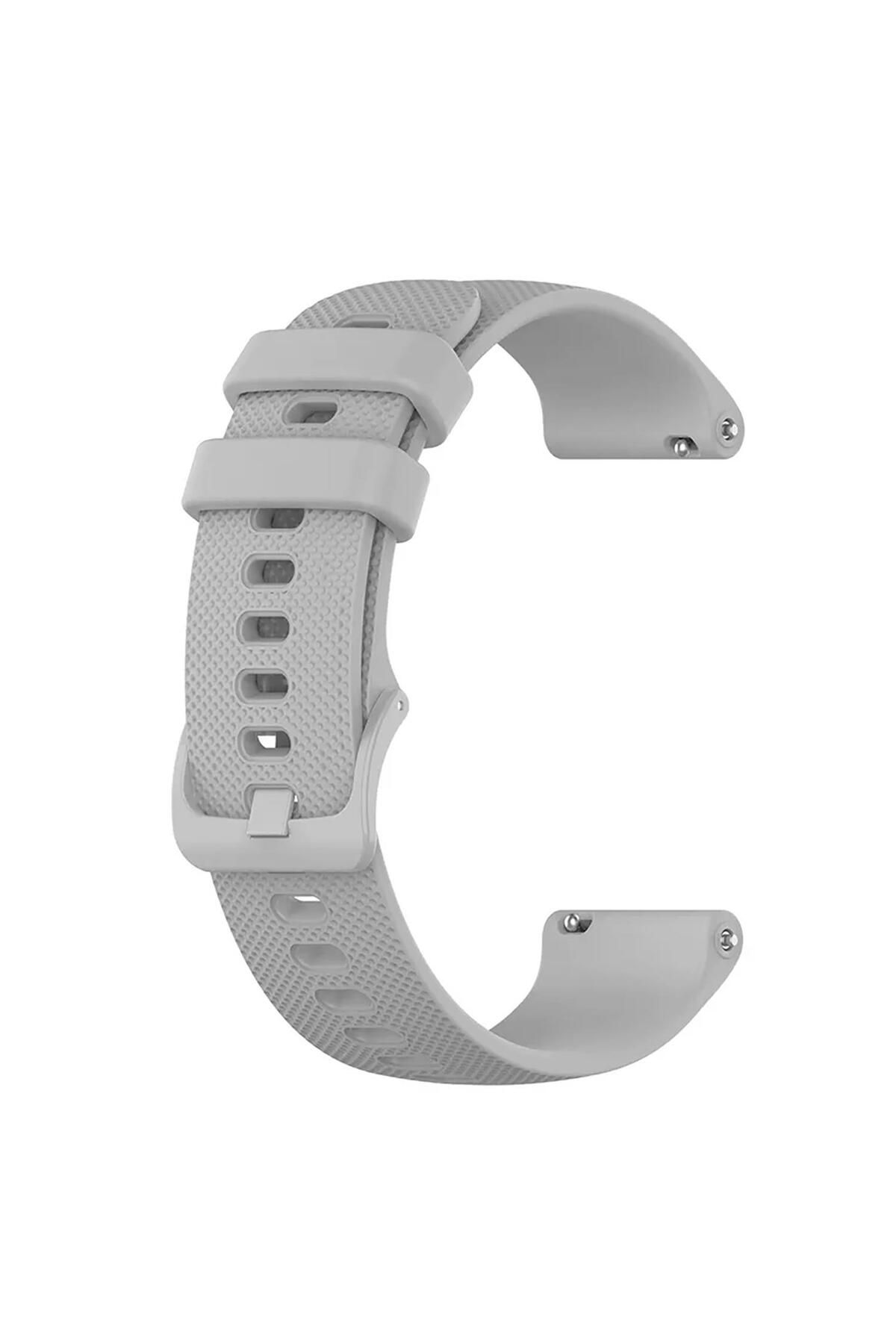 Microsonic Huawei Watch 5 42mm Kordon, Silicone Sport Band Gri