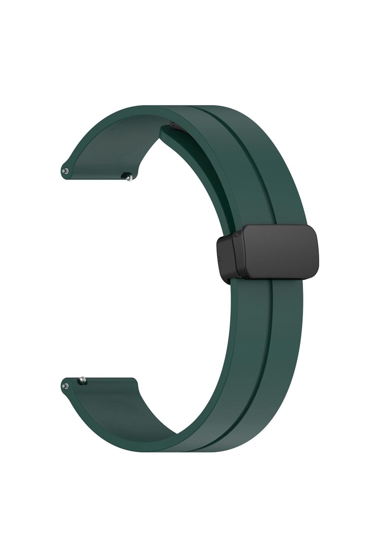 Microsonic Huawei Watch 5 46mm Kordon Ribbon Line Koyu Yeşil