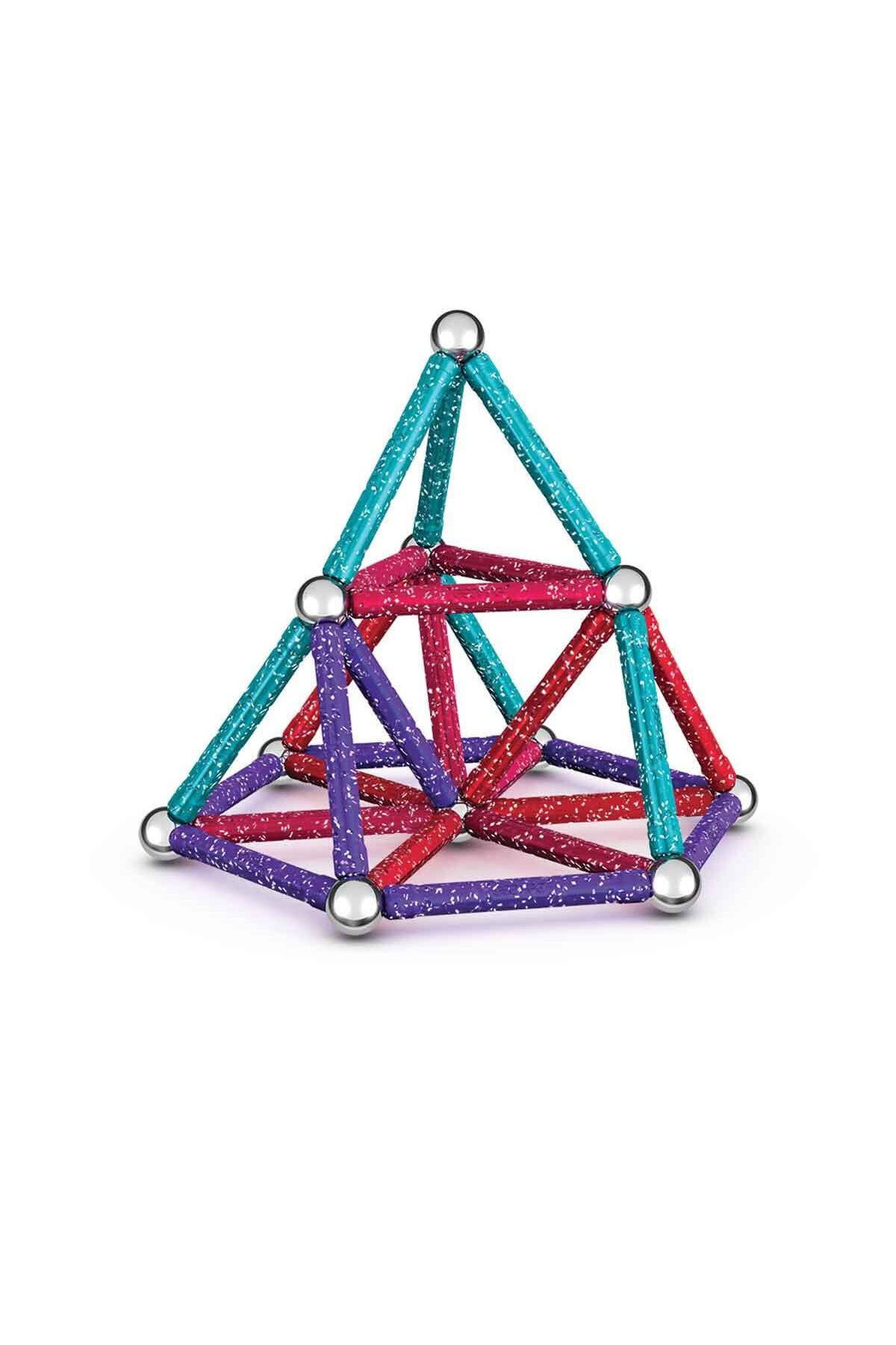 Toyaş-Geomag Magnetic Sticks Glifters Glitters Series Intelligence Game Magnetic Building Game 60 Pieces 4