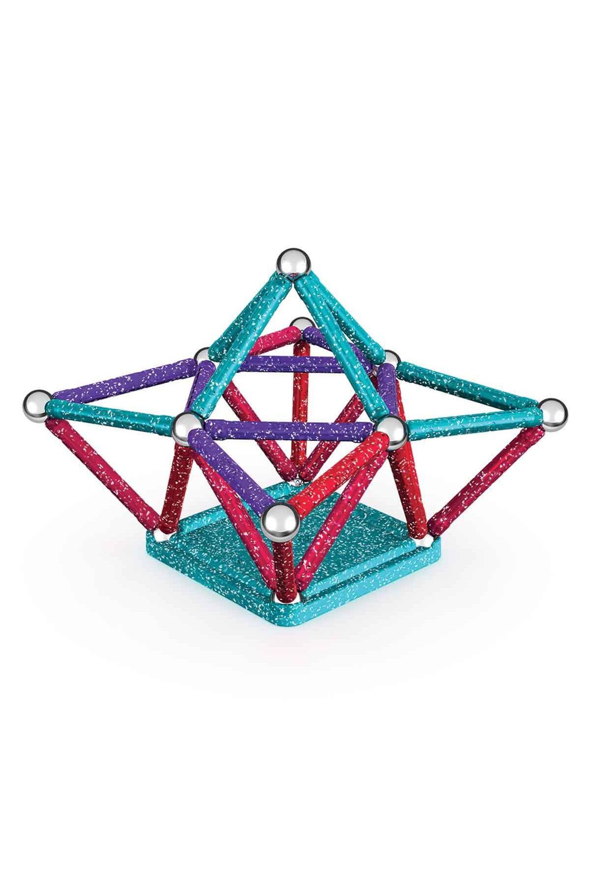 Toyaş-Geomag Magnetic Sticks Glifters Glitters Series Intelligence Game Magnetic Building Game 60 Pieces 7