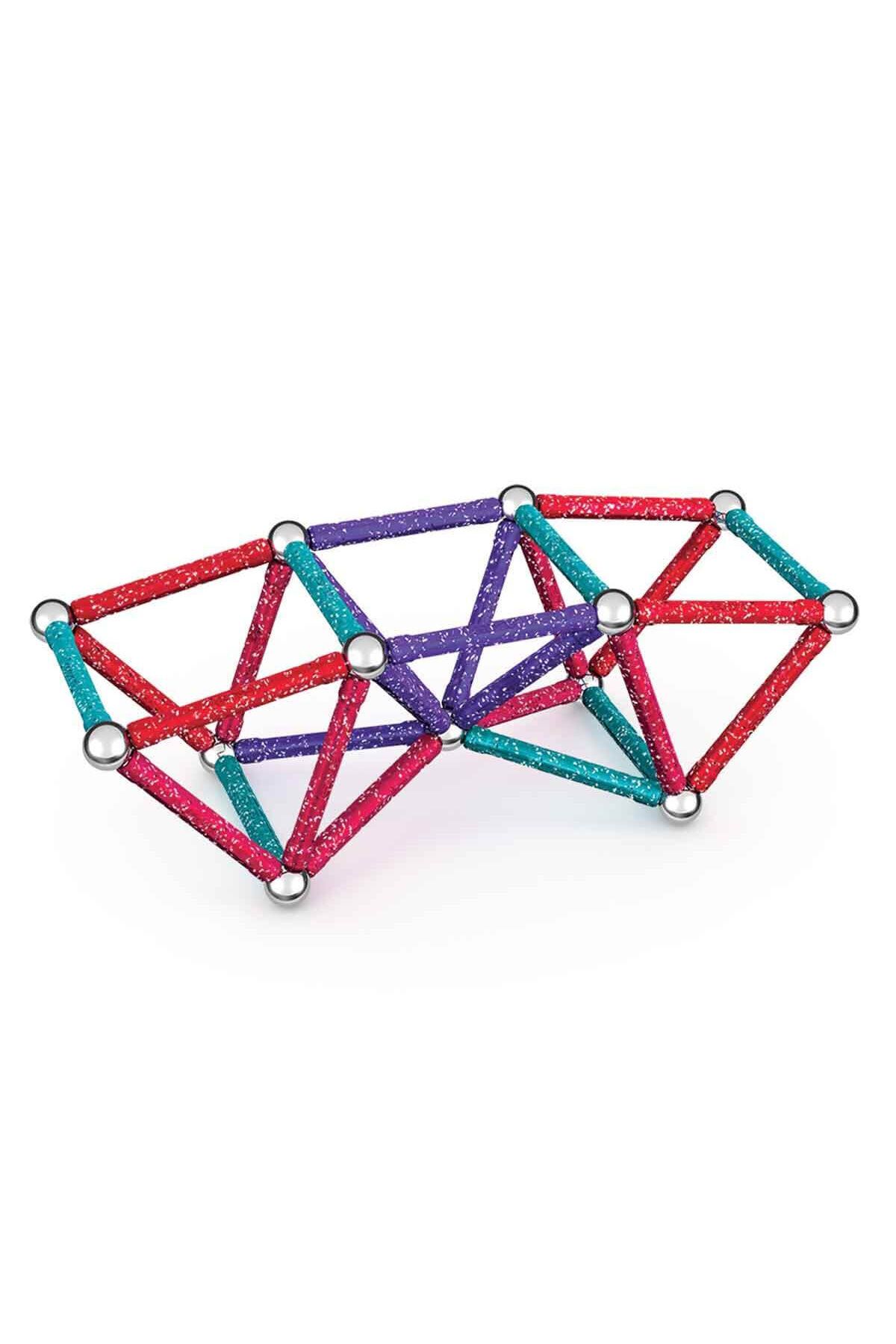 Toyaş-Geomag Magnetic Sticks Glifters Glitters Series Intelligence Game Magnetic Building Game 60 Pieces 3