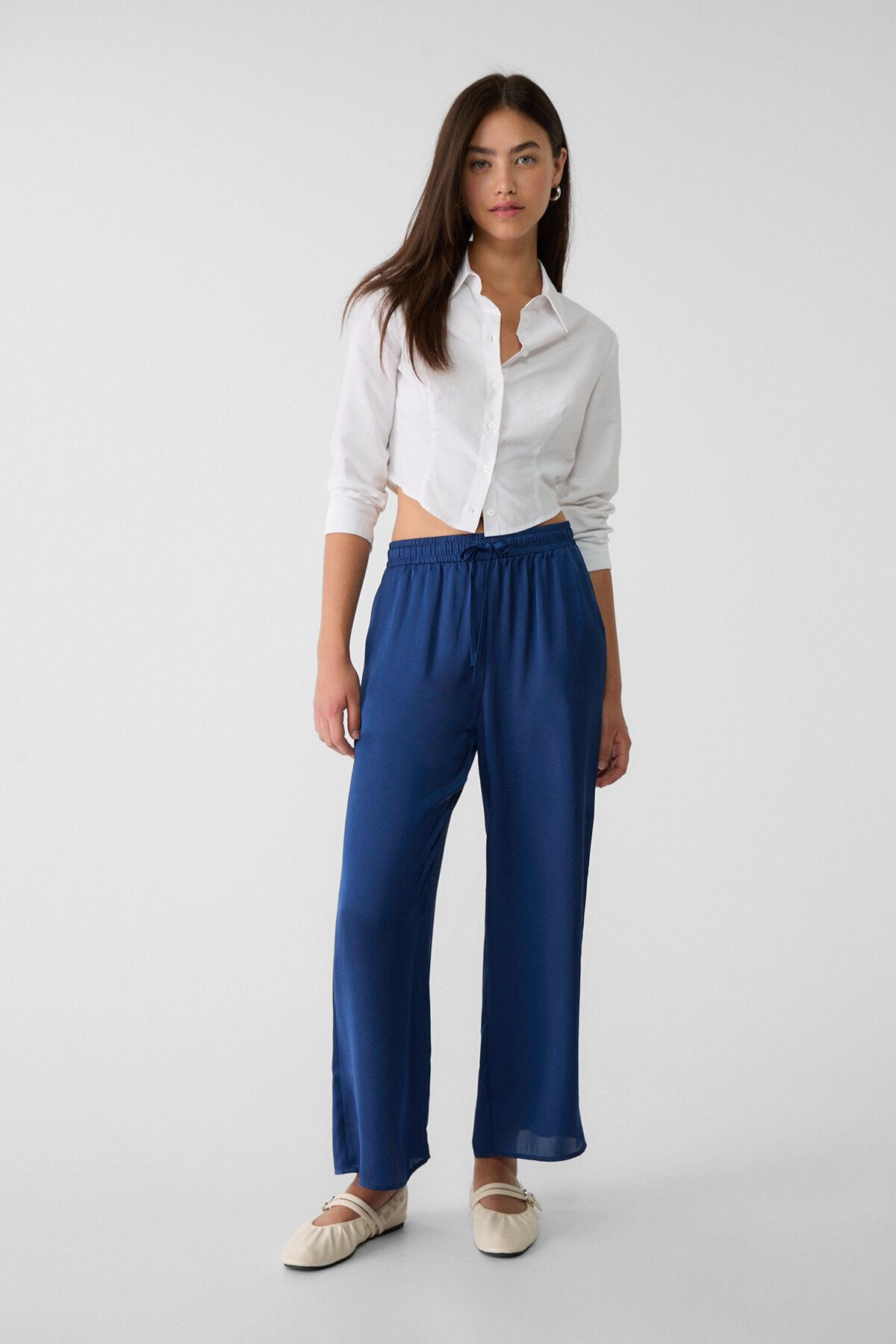 Stradivarius-Pants - Blue - Normal waist 1