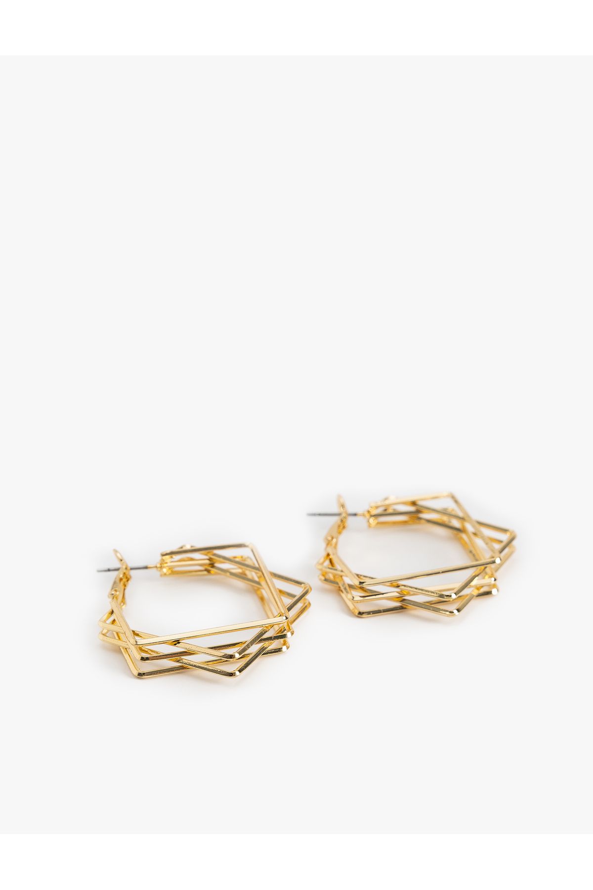 Koton-Geometric Steel Hoop Earrings 3