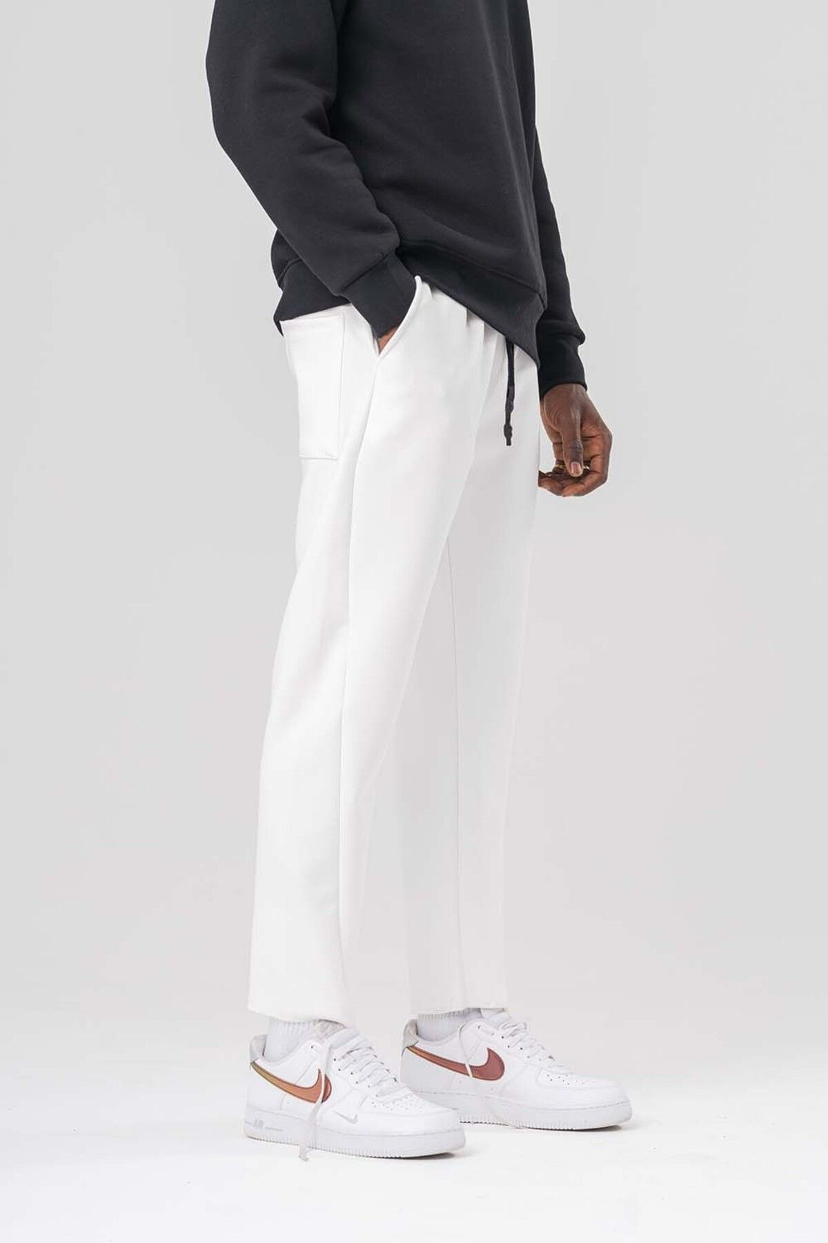go gang own-Mad Waist Elastic Rotating Overlock Leg Trousers 8