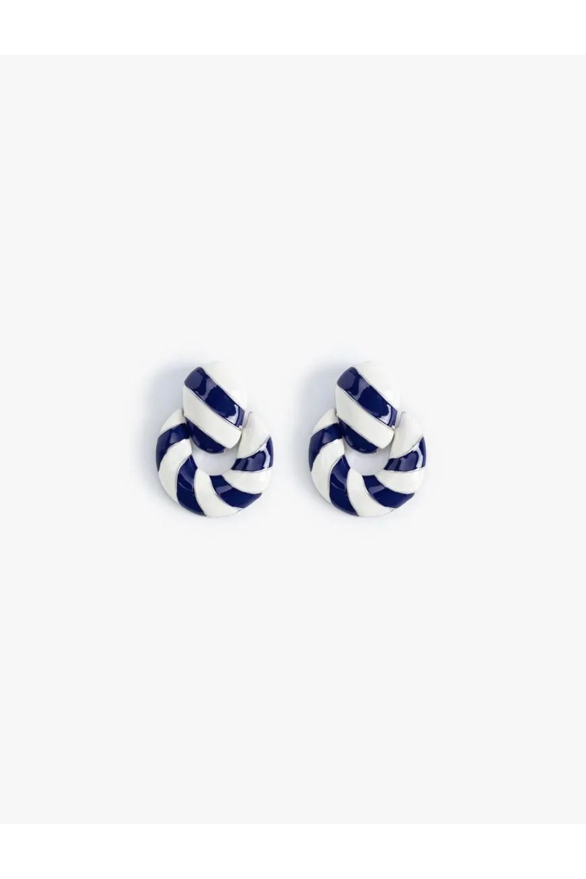 Koton-Geometric Patterned Women's Earrings - Dangle, Koton X Sima, Tarkan Navy 3