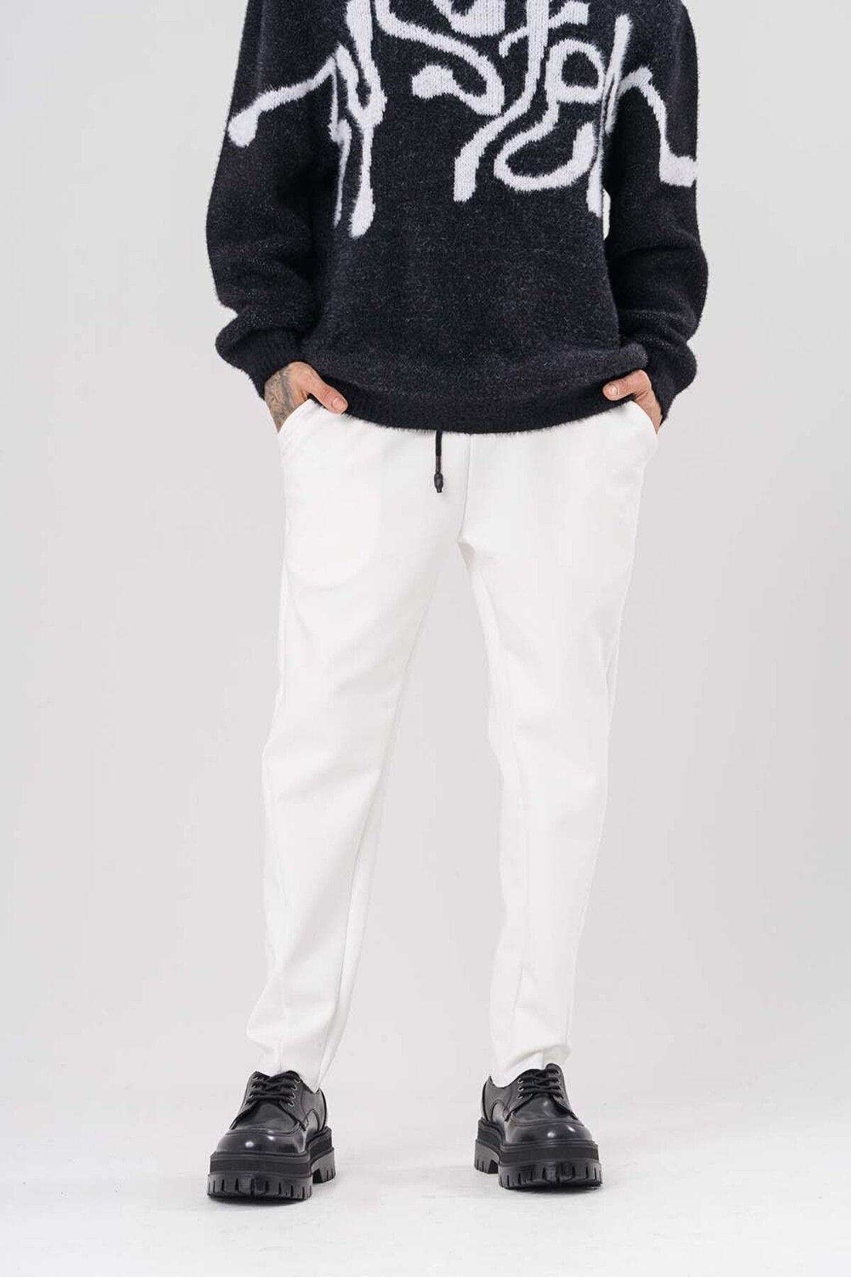 go gang own-Mad Waist Elastic Rotating Overlock Leg Trousers 5