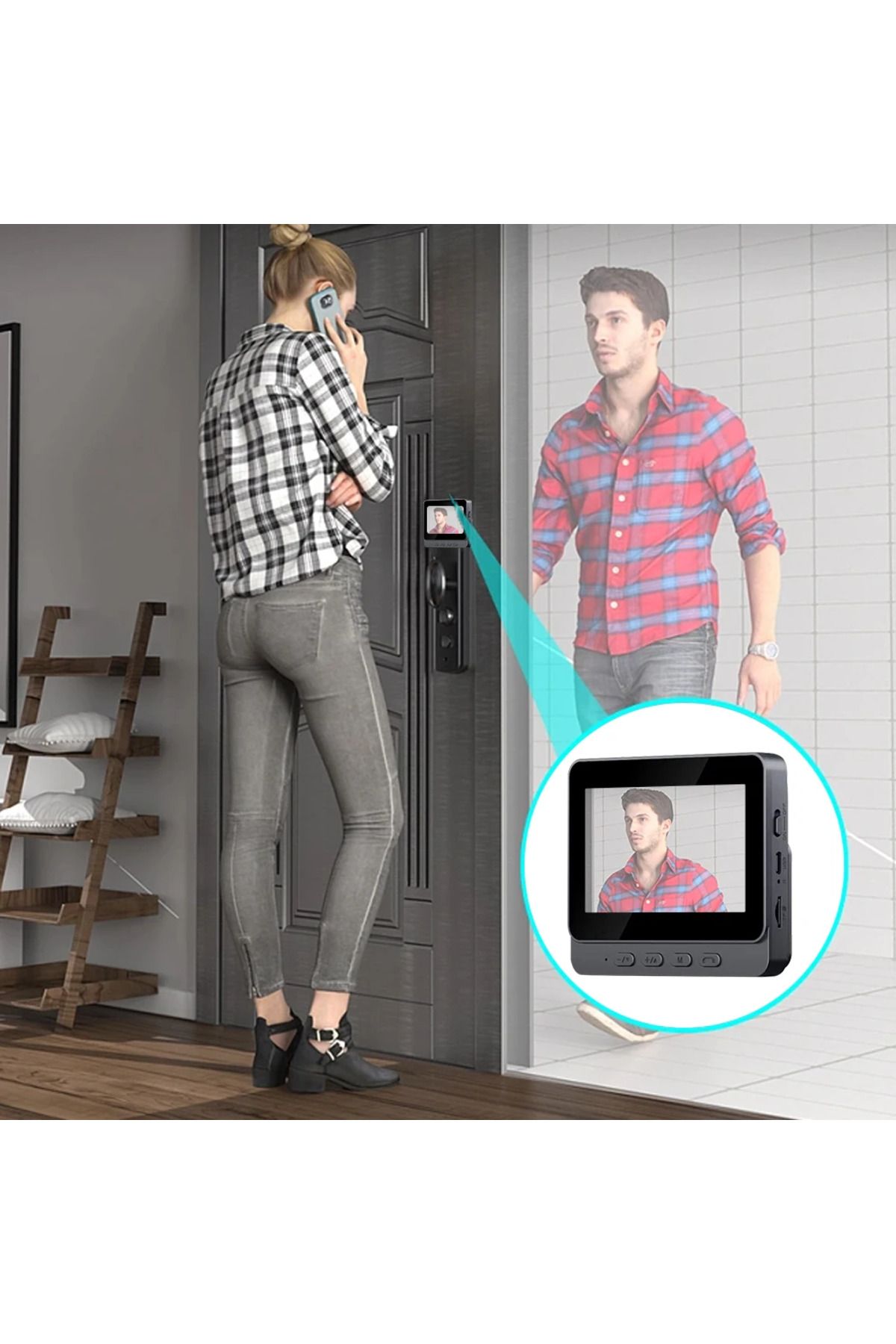 APWIKOGER-Video Intercom Door Cameras IR Night Vision Digital Door Viewer 2.4G WiFi Automatic Sensing 4.3 I... 4