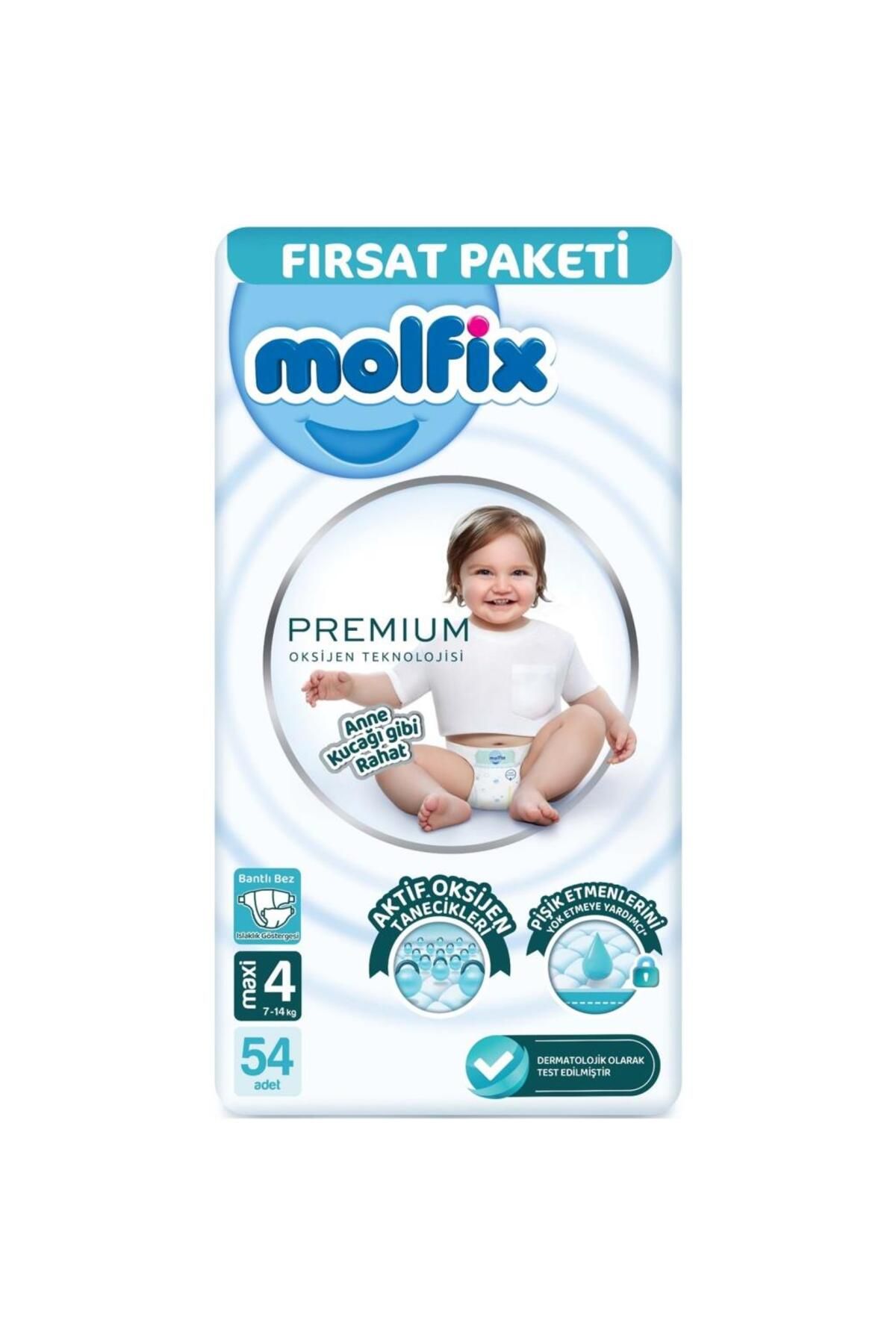 NessiWorld Molfix Premium Bebek Bezi Fırsat Paketi 4 Beden 7-14 Kg 54 Adet