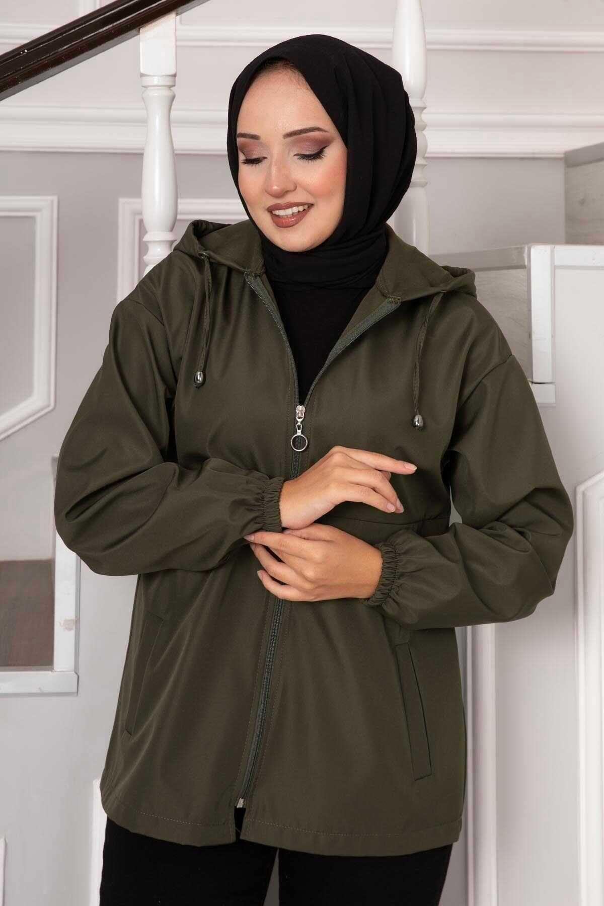 EBRUTESETTÜR-Short Zippered Trench Coat 2