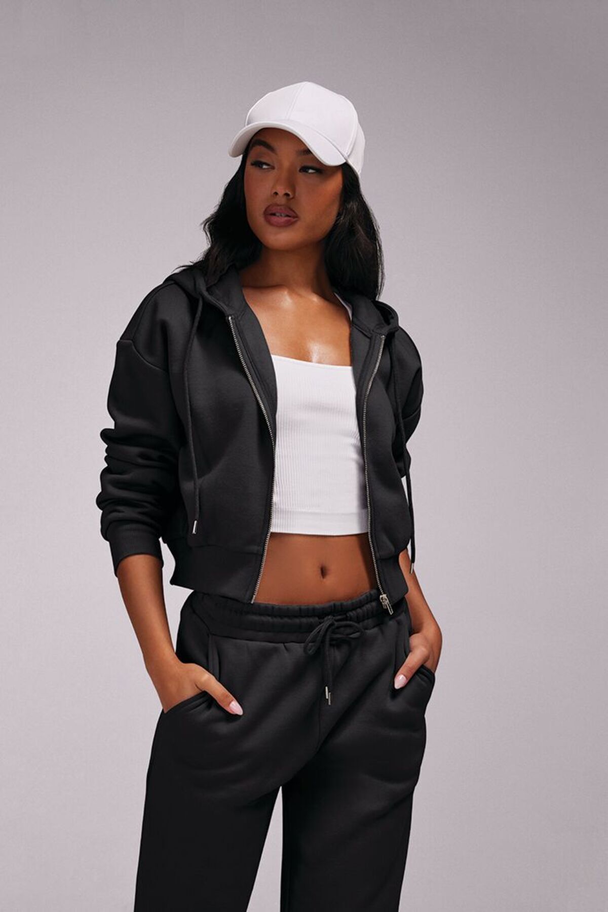 Forever 21  Basic Polar Fermuarlı Kapüşonlu Sweatshirt - Görsel 2