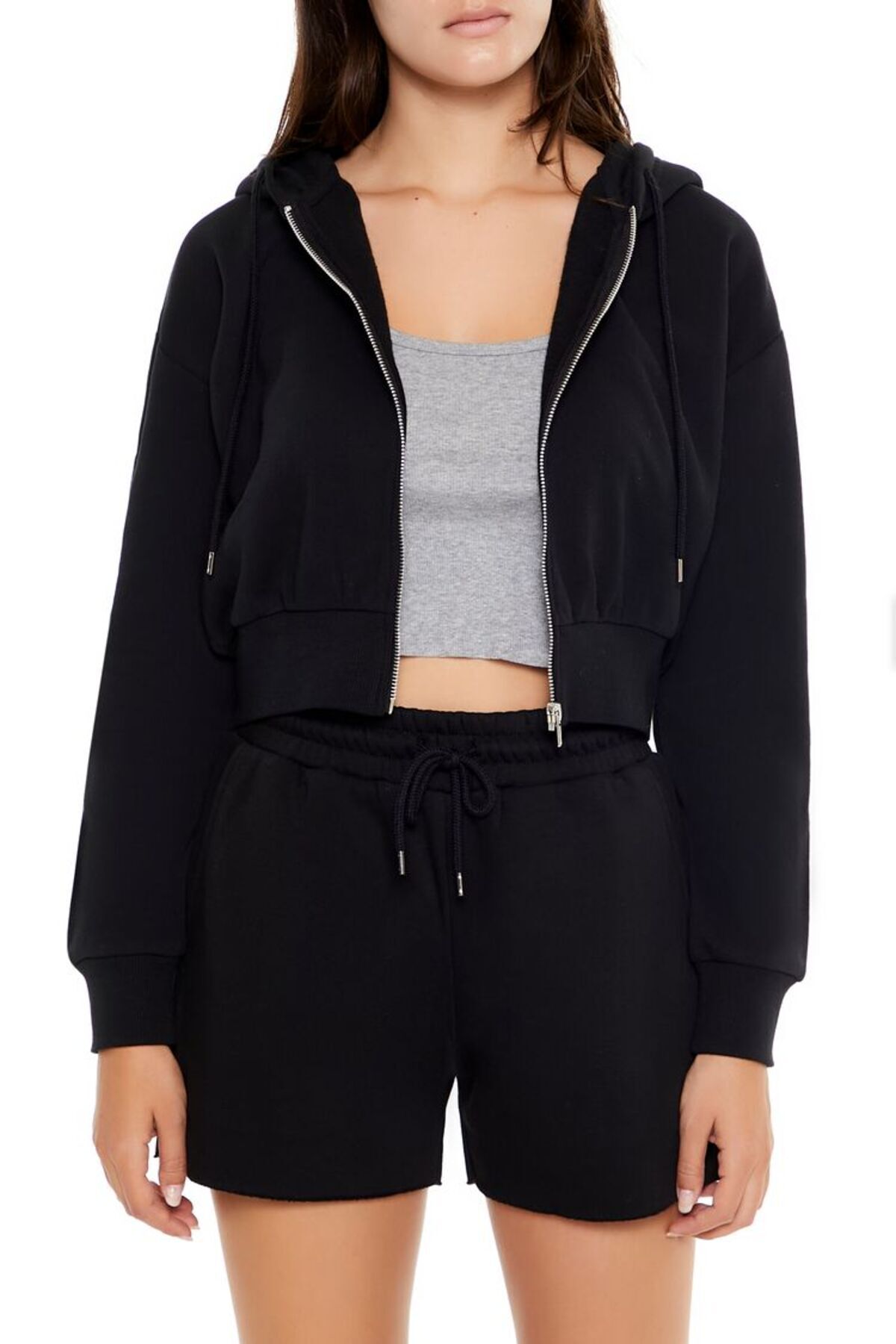 Forever 21  Basic Polar Fermuarlı Kapüşonlu Sweatshirt - Görsel 6