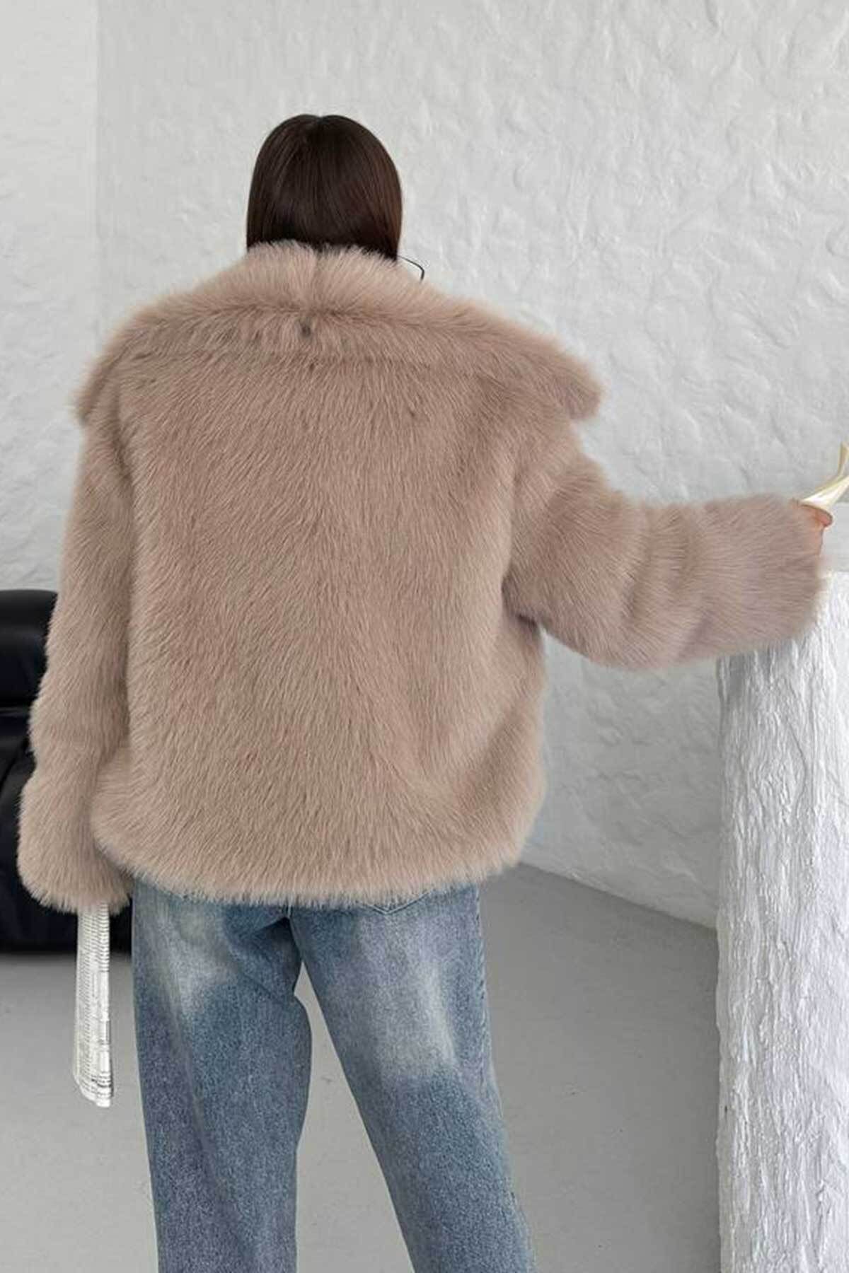 Big Love-Prémiový kabát z umělé kožešiny se šálovým límcem 5