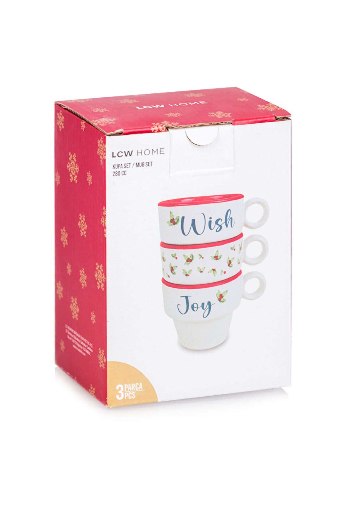 LC Waikiki-Mixed Printed Ceramic Mug Set of 3 280 ml Multi Color 4