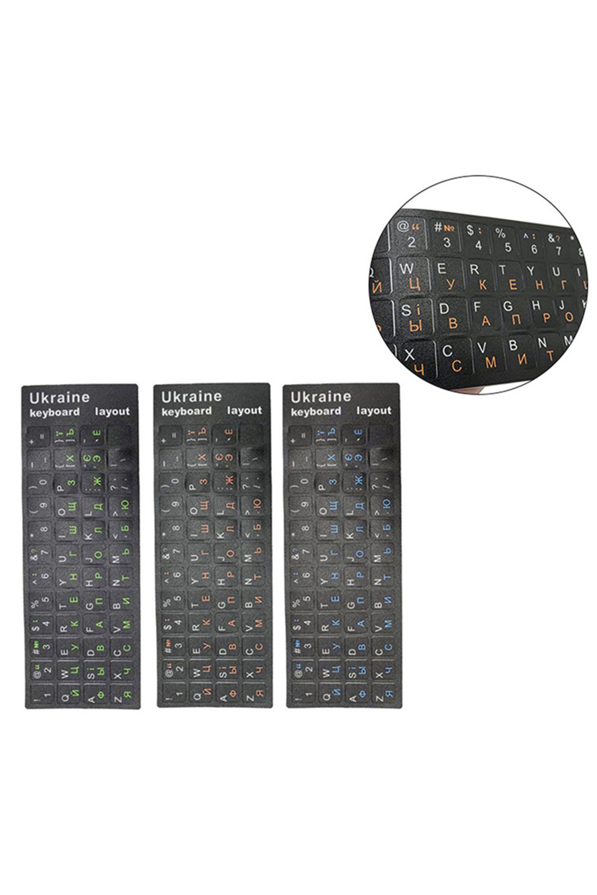 Choice-Ukraine Language Ukrainian Keyboard Sticker Durable Alphabet Black Background For PC Laptop Acces... 4