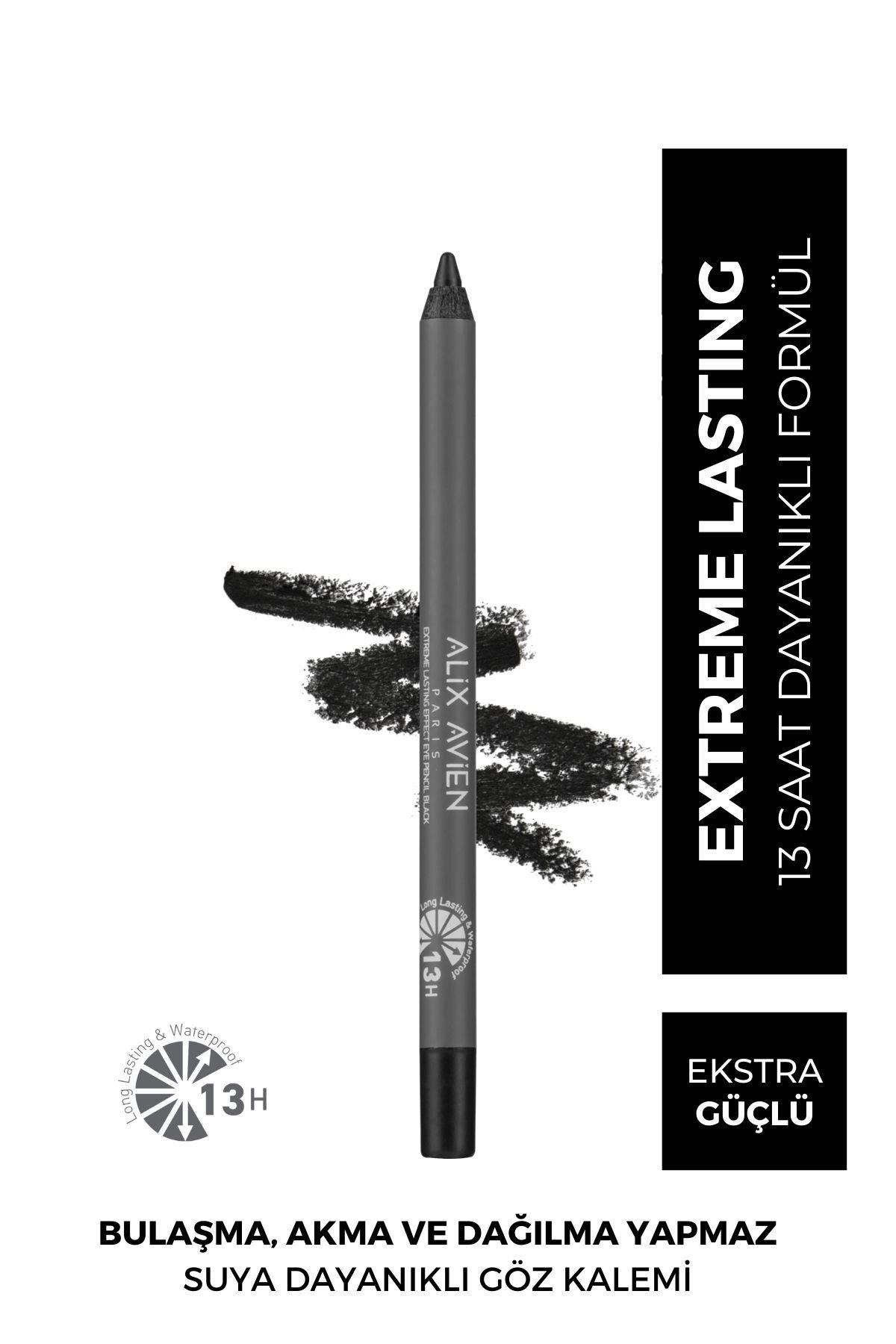 Alix Avien Suya Dayanıklı Siyah Göz Kalemi - 13 Saat Kalıcı Etki - Extreme Lasting Effect Eye Pencil Black-2