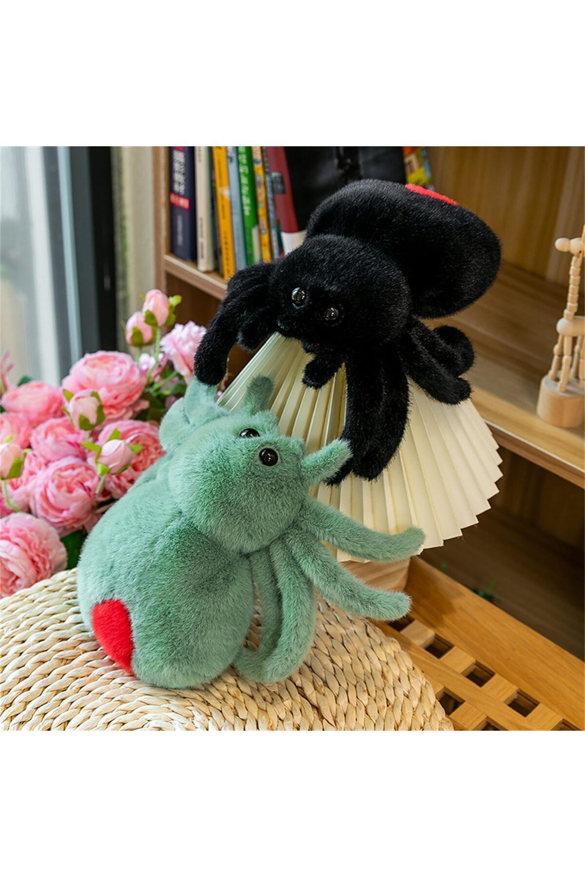 Choice 26cm Simulation Black Spider Plush Toys Jumping Spider Dolls Crawling Plush Cute Reptile