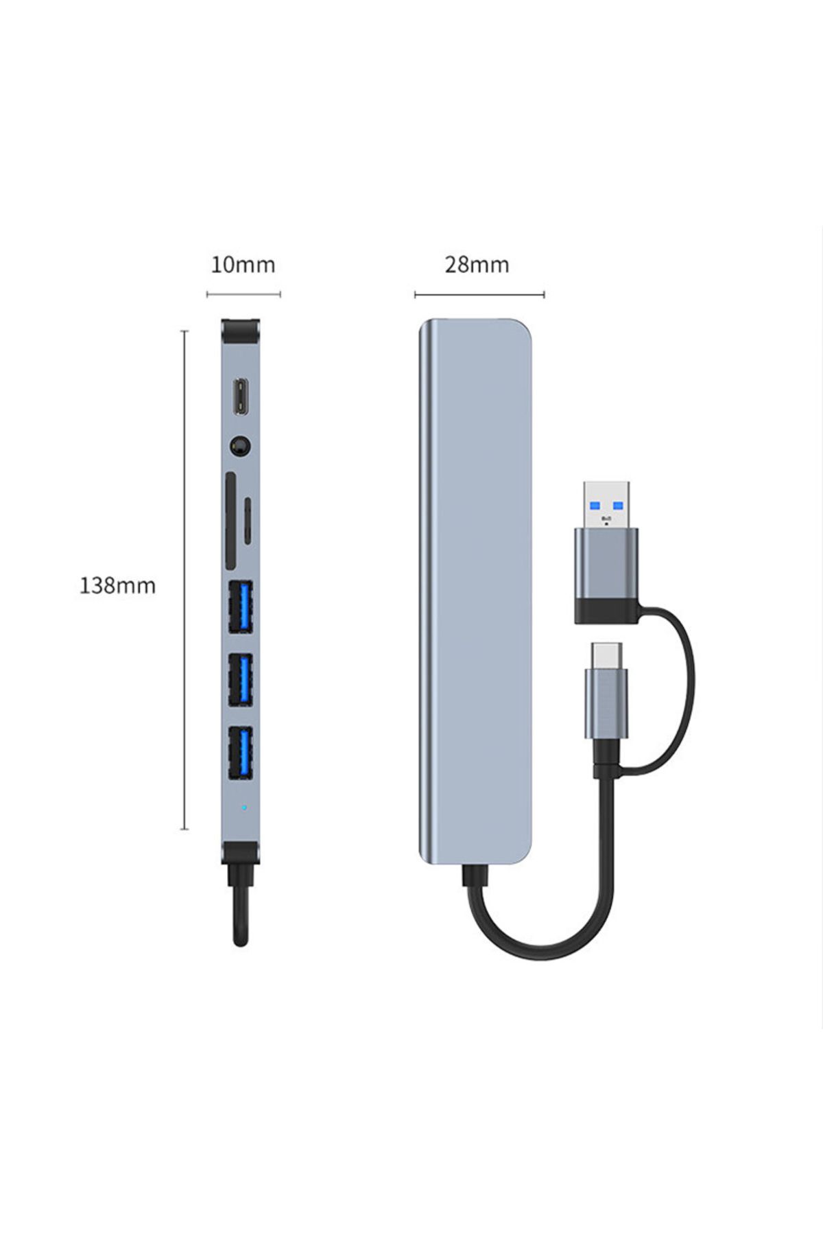Choice-8 in 1 Port USB C Expander USB 3 Hub Type C Splitter Type C Dock Multiport Adapter USB Expander F... 8