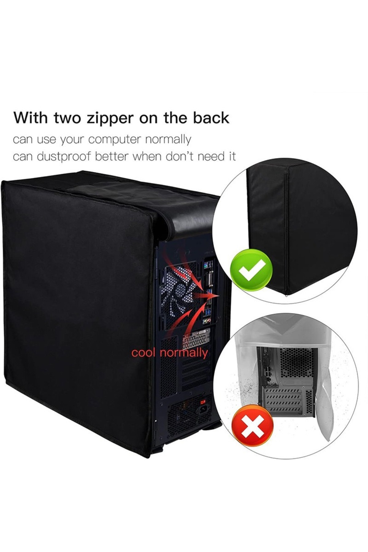 Choice-Computer host dust cover Waterproof and dustproof Desktop computer cpu cover Host universal prote... 5