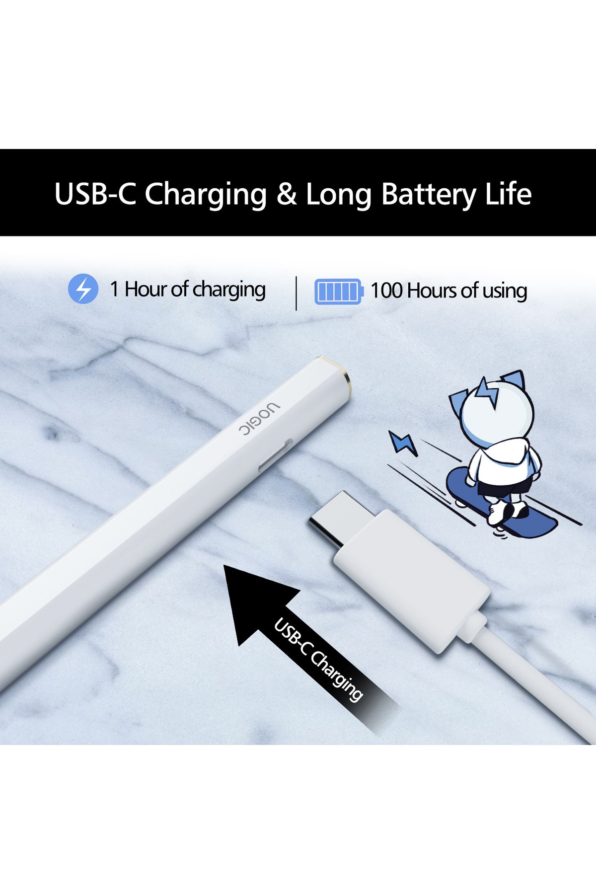 UOGIC-Touch Stylus Pen for Microsoft Surface with USB-C Charging, 4096 Pressure Sensitivity Tilt & Palm... 5