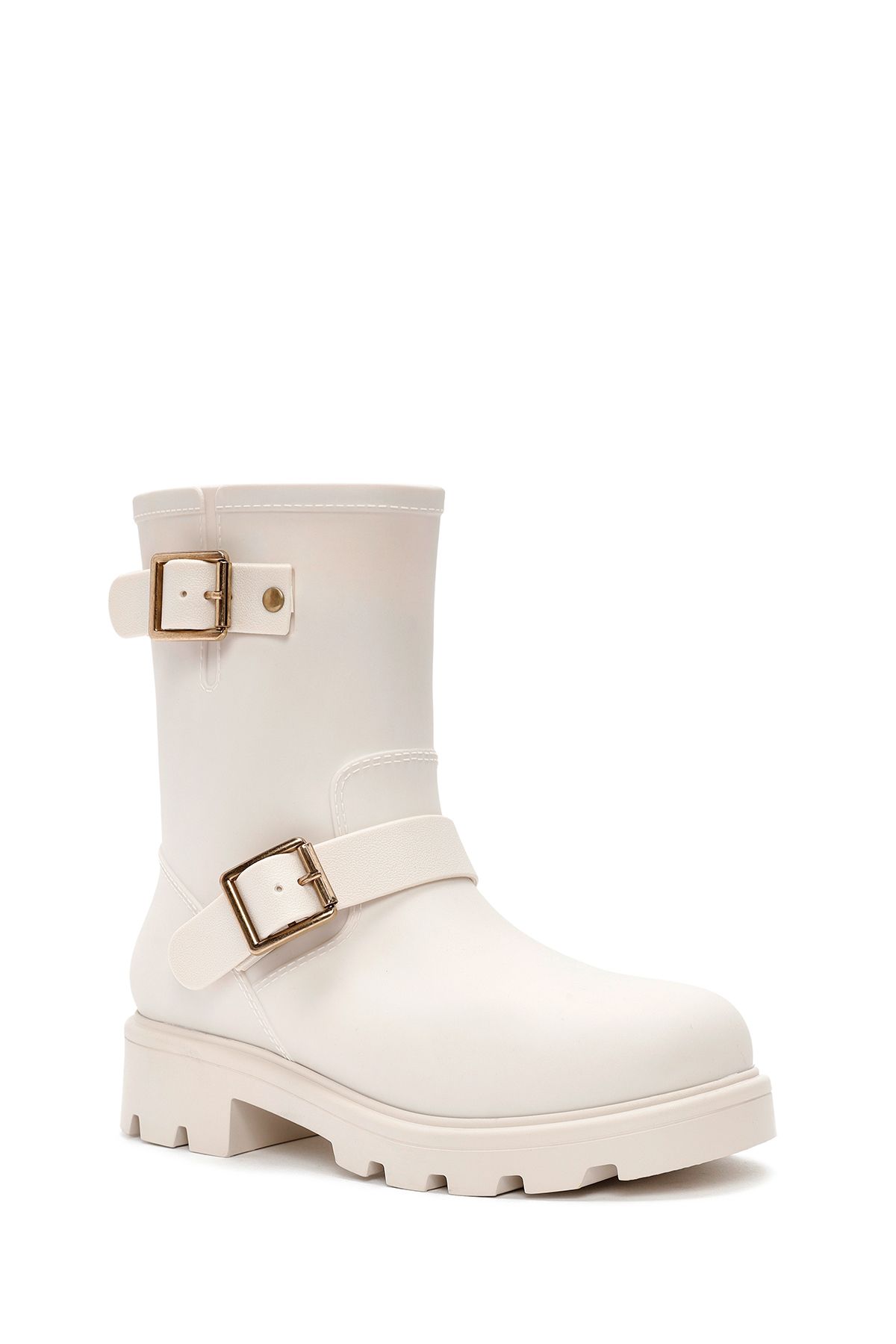 Derimod-Women's Cream Buckle Detailed Rain Boots 24Wfe4751Pv 6