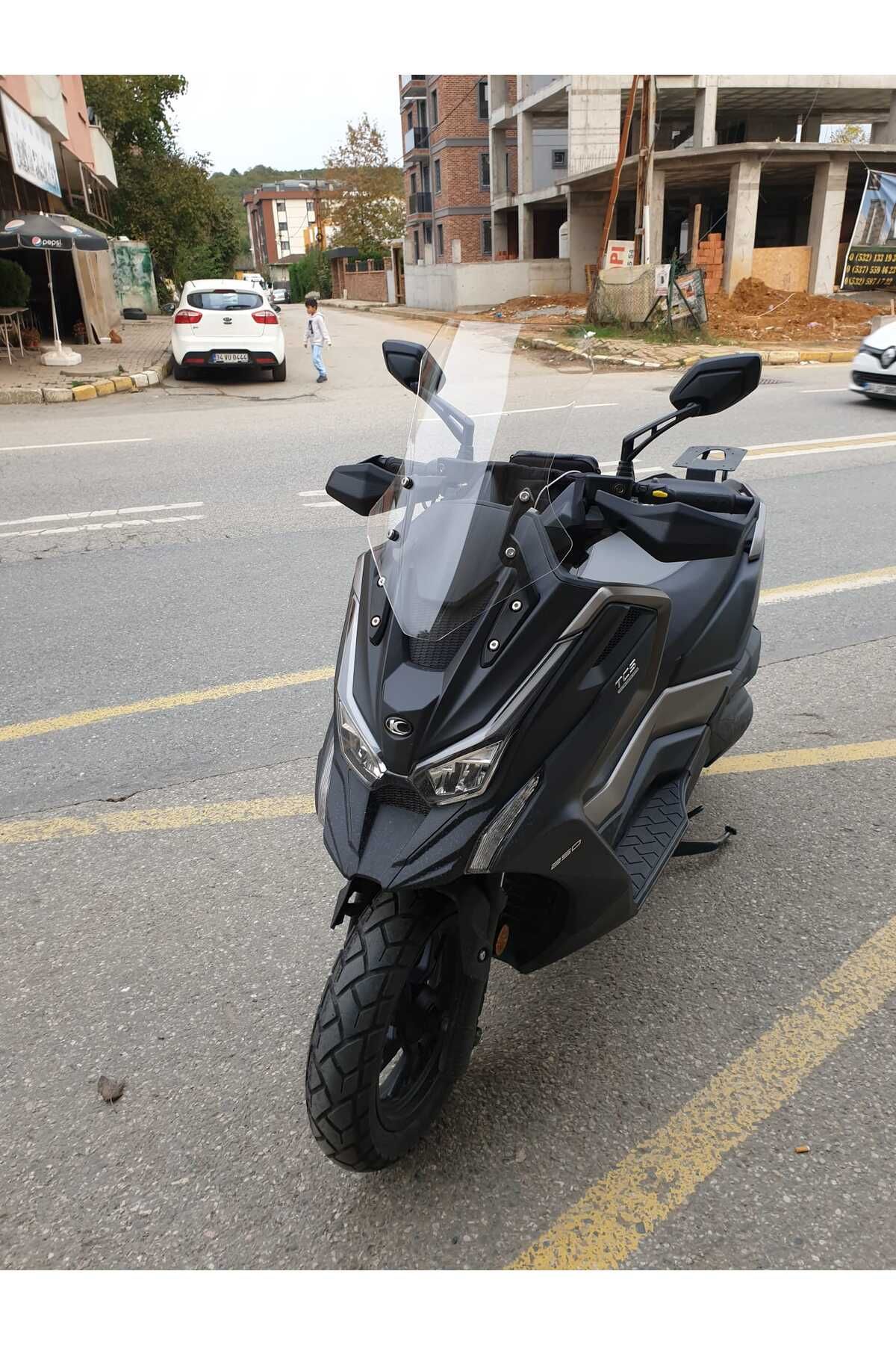 Kymco DTX 250 Siperlik Ön Cam 2025 Model 55cm şeffaf Renkli 4mm