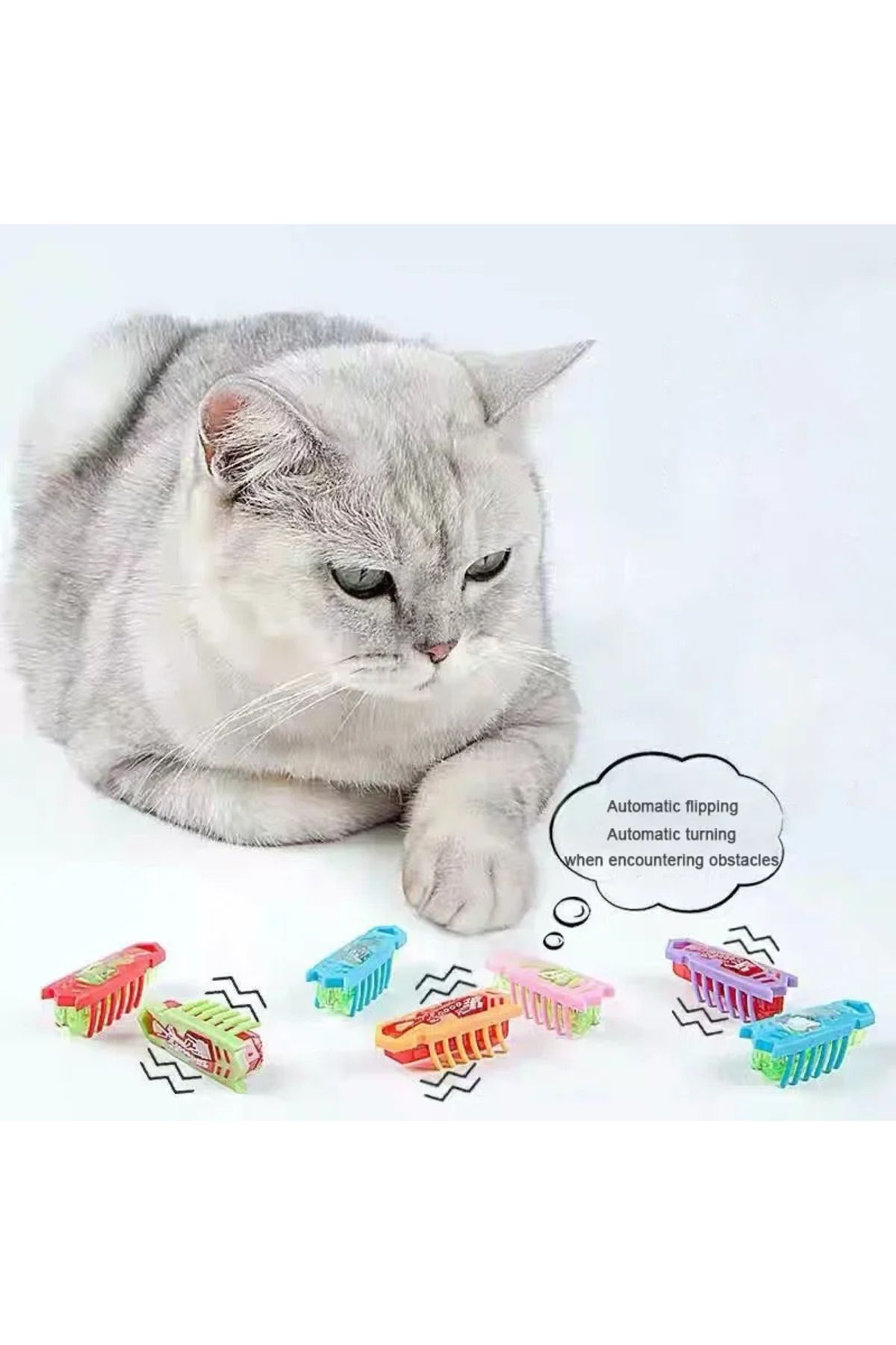 Choice-Funny Electric Bugs Pet Toy Automatic Tunnel Mini Robot Bug Vibration Insect Toys For Cats Batter... 3