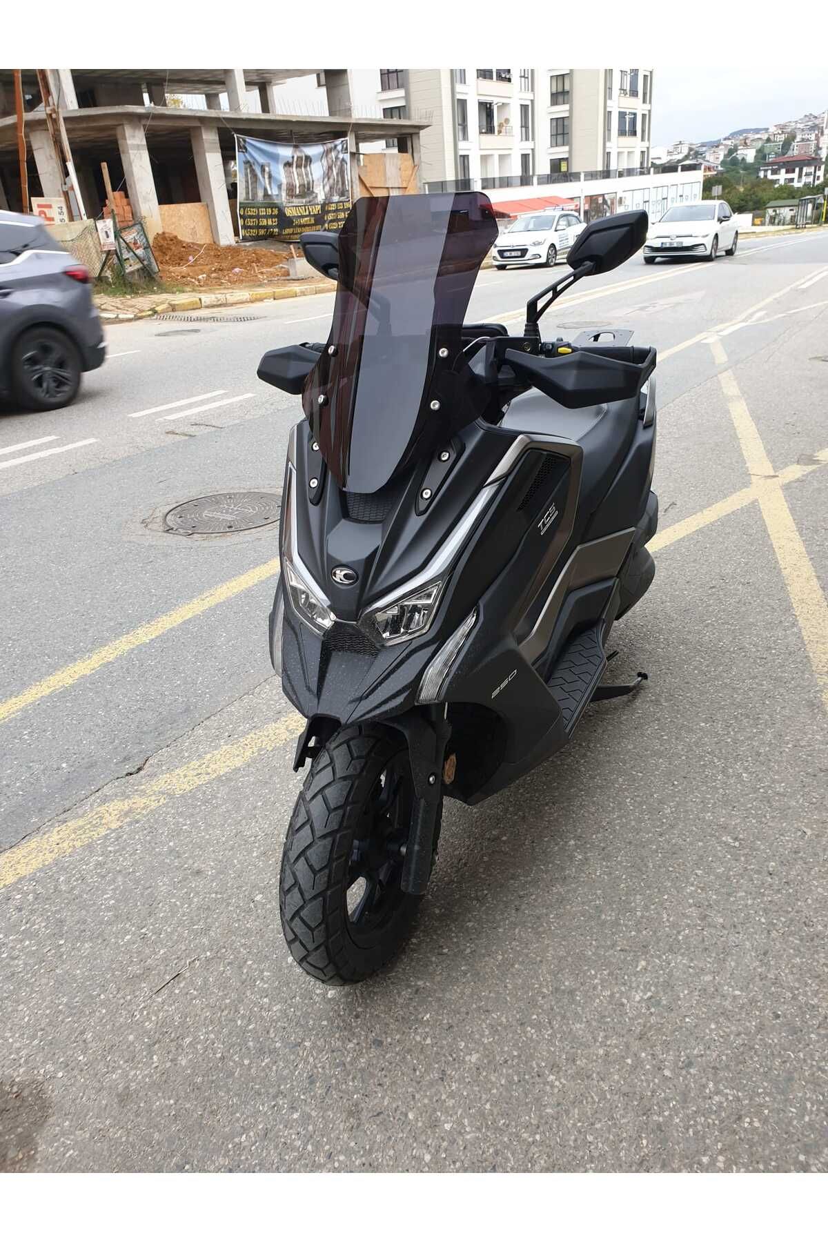 Kymco DTX 250 Siperlik Ön Cam 2025 Model 55cm Siyah Renkli 4mm