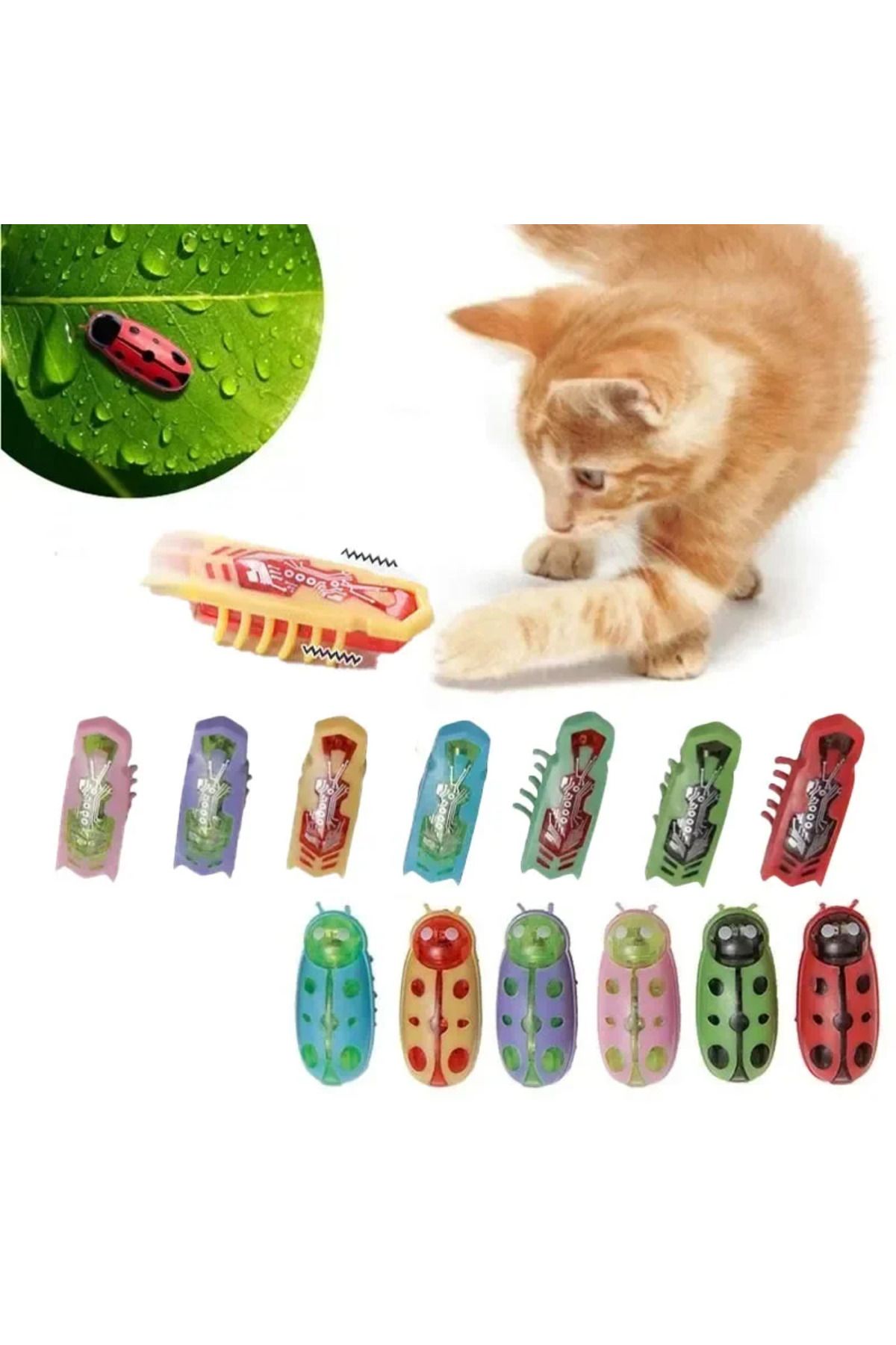 Choice-Funny Electric Bugs Pet Toy Automatic Tunnel Mini Robot Bug Vibration Insect Toys For Cats Batter... 2