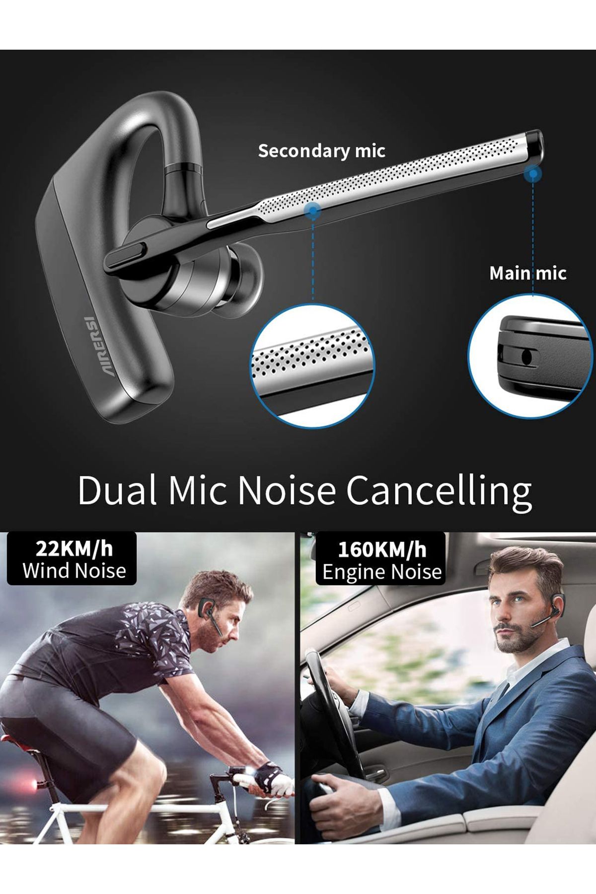 Choice-2023 Newest K18 Bluetooth Headset Handsfree Headphones CVC8.0 Dual Mic Noise Cancelling Wireless ... 8