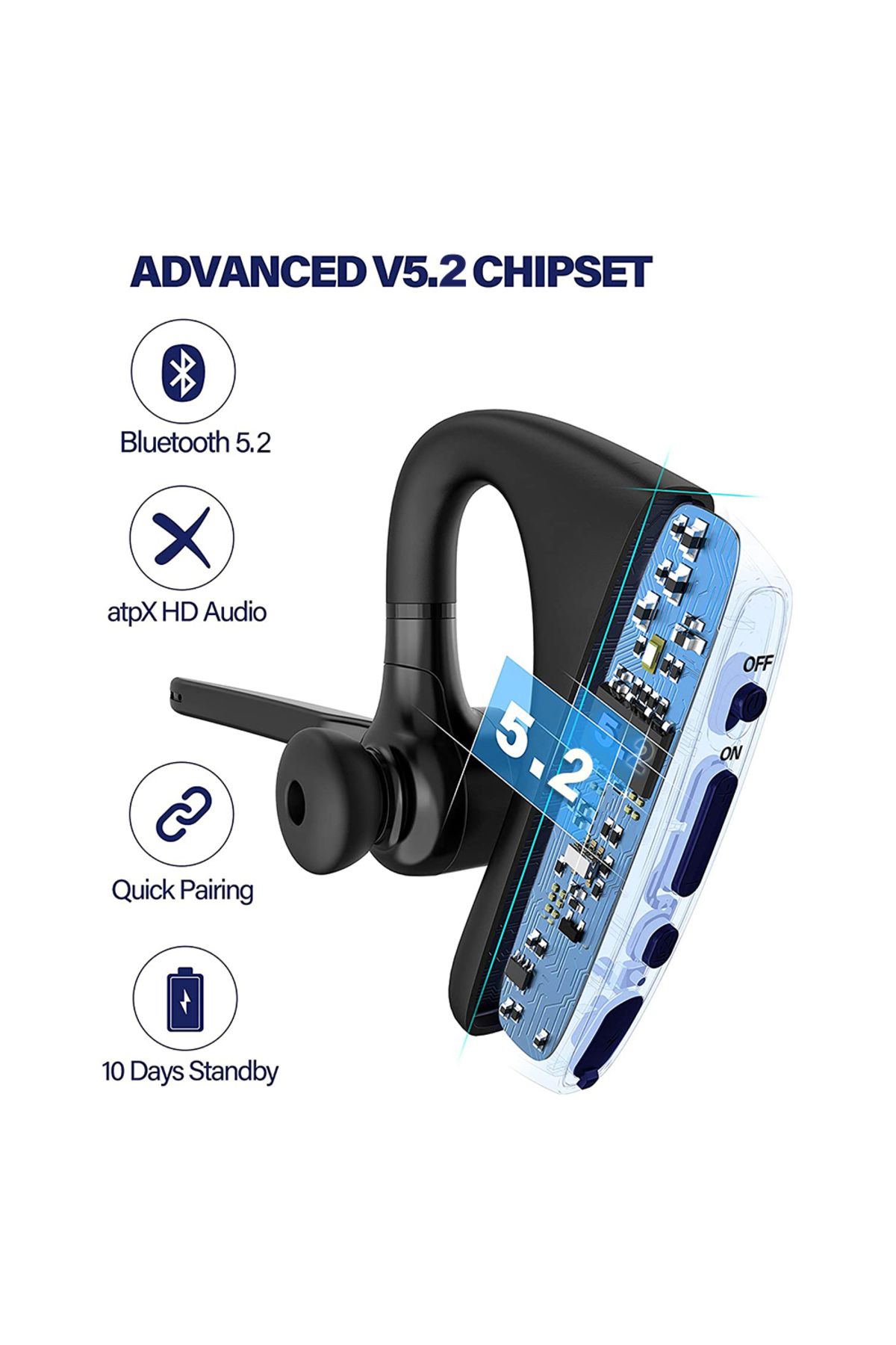 Choice-2023 Newest K18 Bluetooth Headset Handsfree Headphones CVC8.0 Dual Mic Noise Cancelling Wireless ... 3