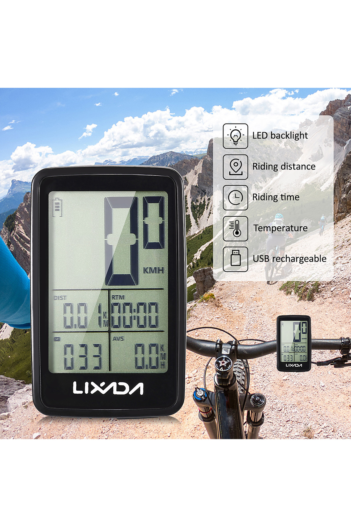 Choice-Lixada Bike Computer Mount Holder for Lixada USB Rechargeable Wireless Bike Cycle Computer Bicycl... 3