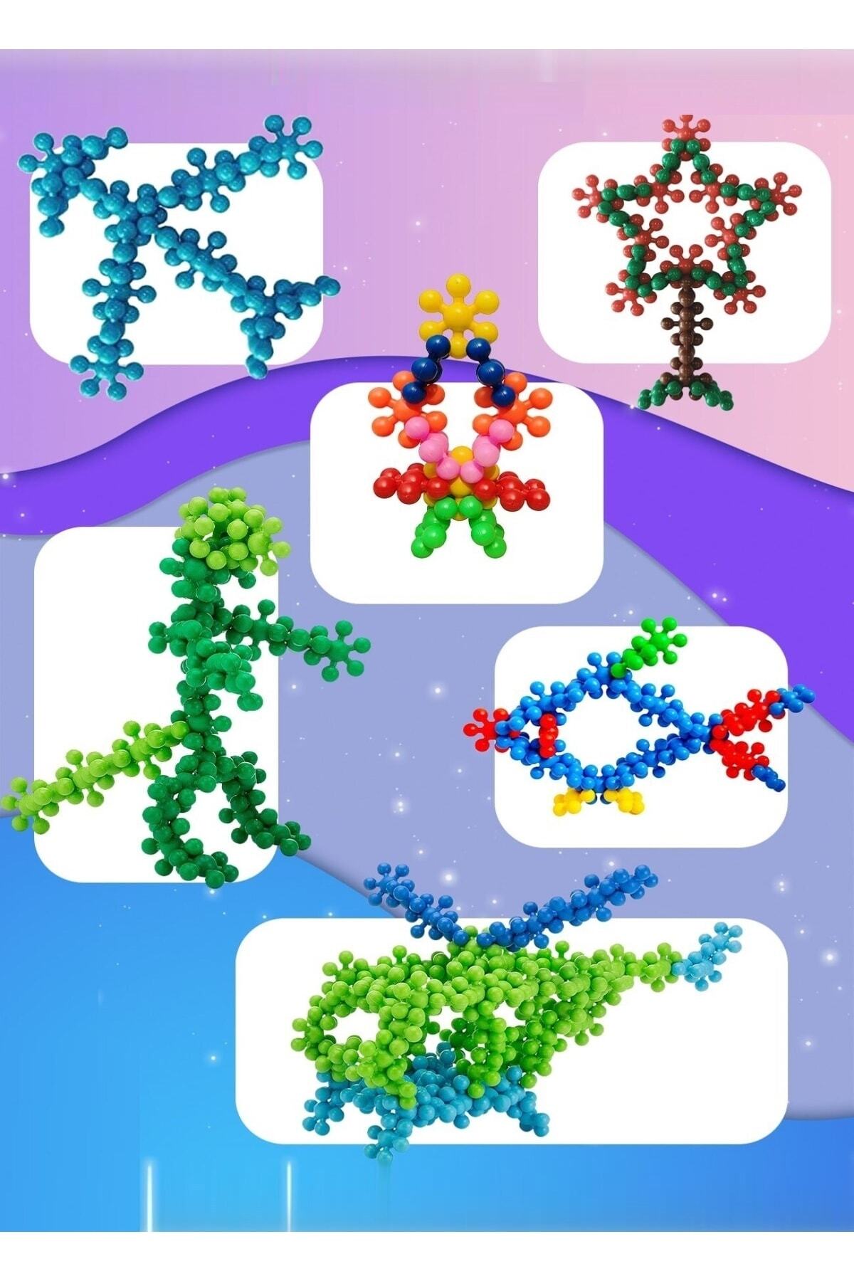 Hyd 60 Parça Kar Tanesi Çiçek Molekül Kilitli Yapı Taşları Blok Puzzle Yapboz Eğitici Oyuncak fotoğrafı 6 (önizleme)