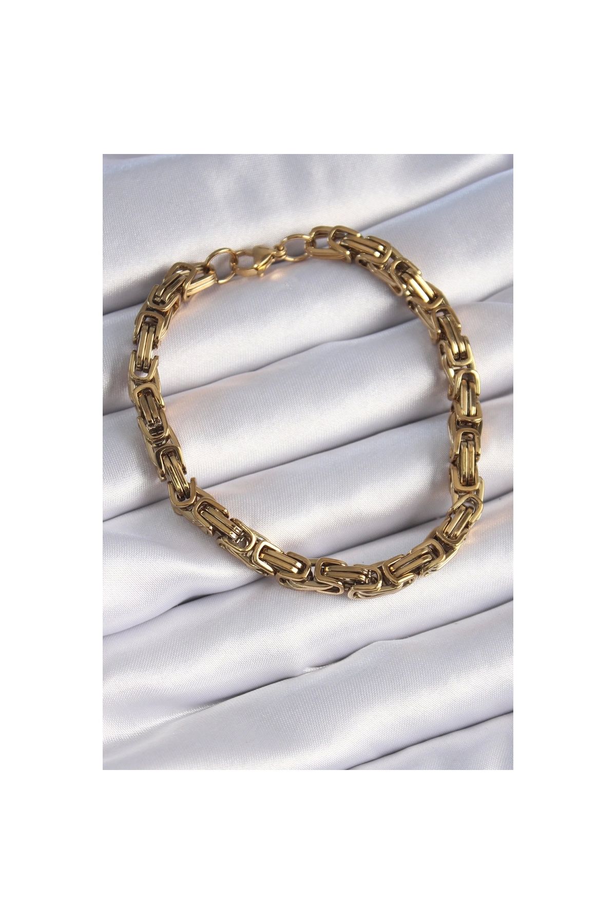 Narnuga 316L Çelik Gold Renk Kral Zincir Model Erkek Bileklik - TJ-EB3693