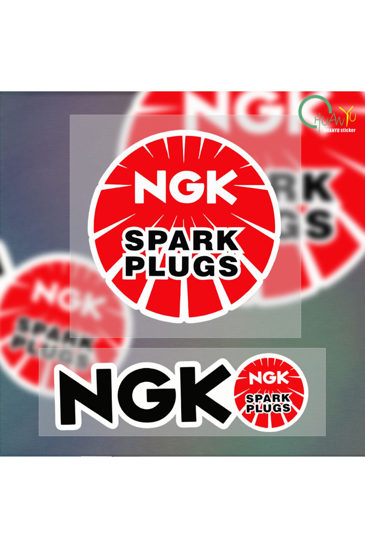 Choice-NGK Spark Plug Car Reflective Sticker Personalized Creative Body Decoration Sticker Waterproof Re... 2