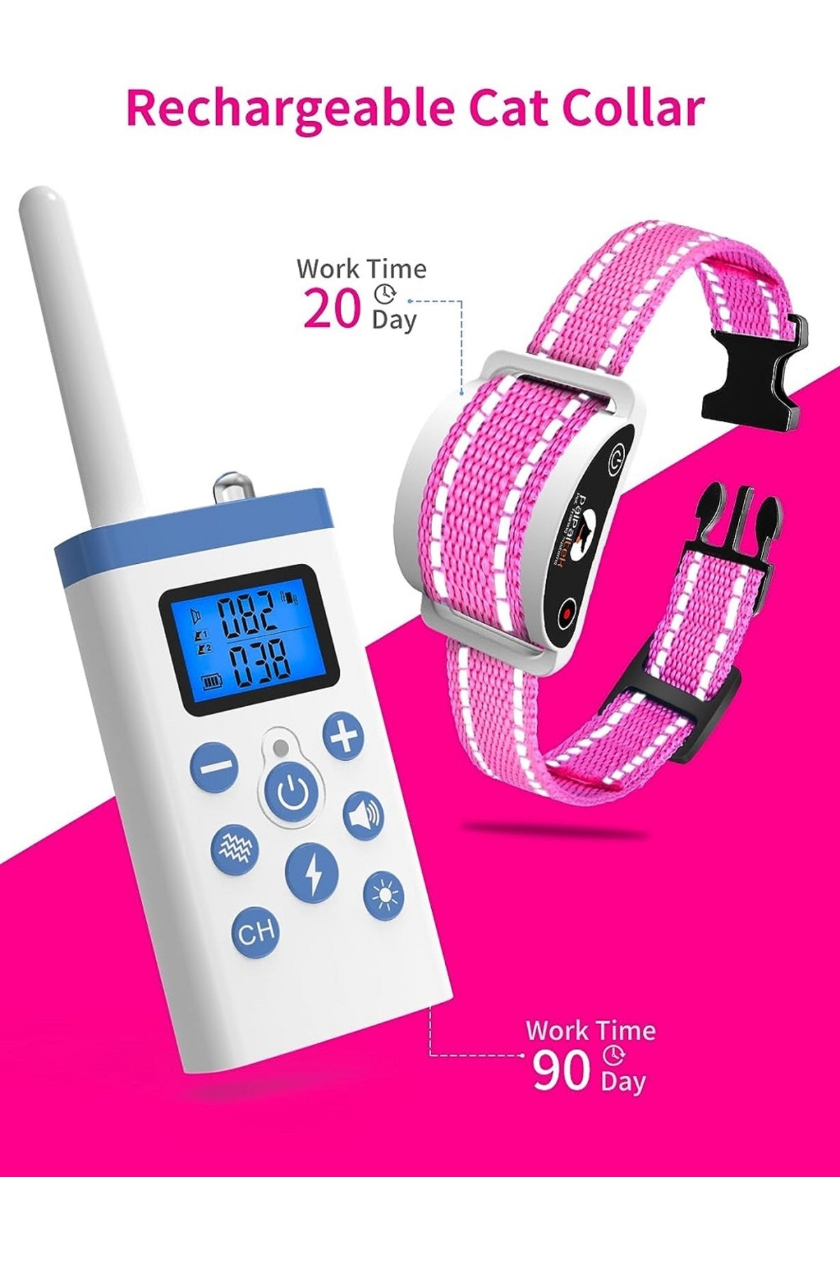 PaiPaitek-Cat Training Collar with Remote ,Cat Shock Collar,Cat Stop Meowing Collar,Remote Traini... 6