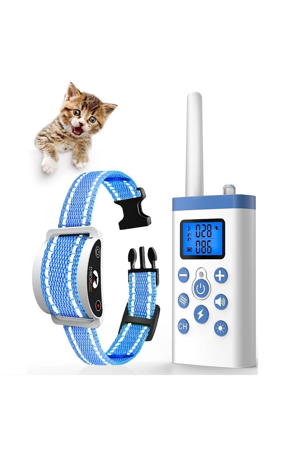 PaiPaitek-Pc 559-1-tio Cat Training Collar,cat Shock Collar With Remote ,cat Stop Meowing Collar, Re 1