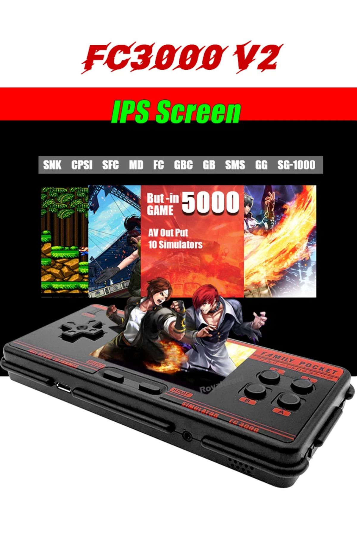 HeroAngel-FC3000 V2 Classic Retro Handheld Game Console 5000 Games IPS Screen Mini Video Game Player For MA... 8