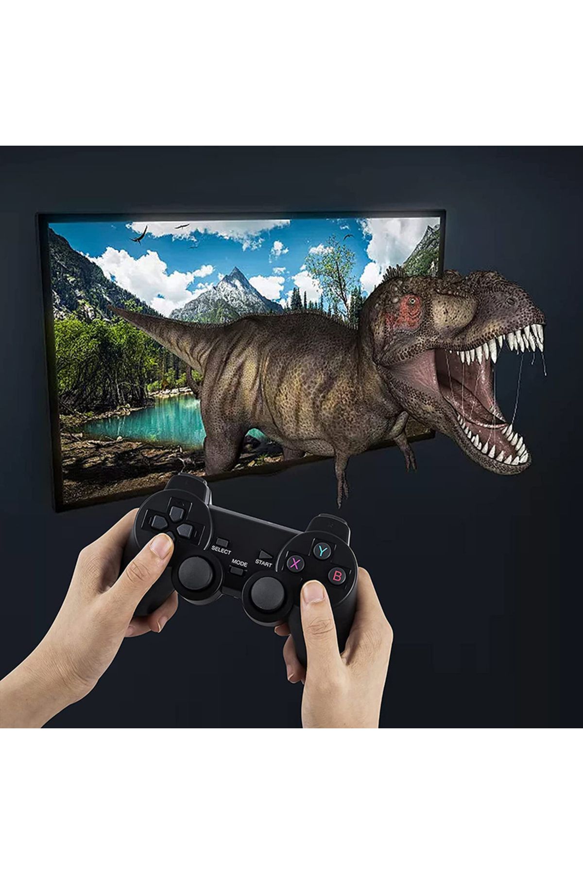 ALLOYSEED-64GB 2.4G Game Controller with Receiver Wireless Gamepad 3D Rocker Home TV Mini Game Console Cont... 6
