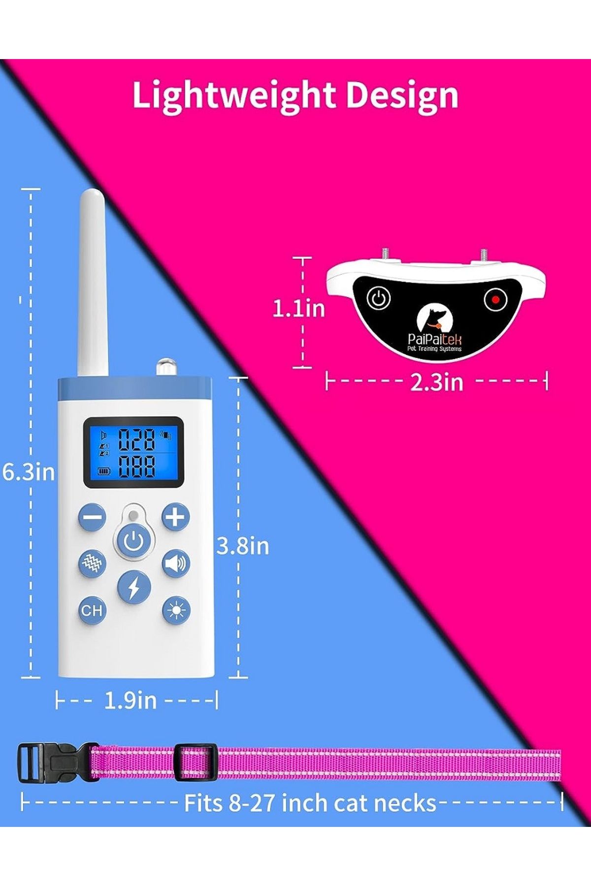PaiPaitek-Cat Training Collar with Remote ,Cat Shock Collar,Cat Stop Meowing Collar,Remote Traini... 7